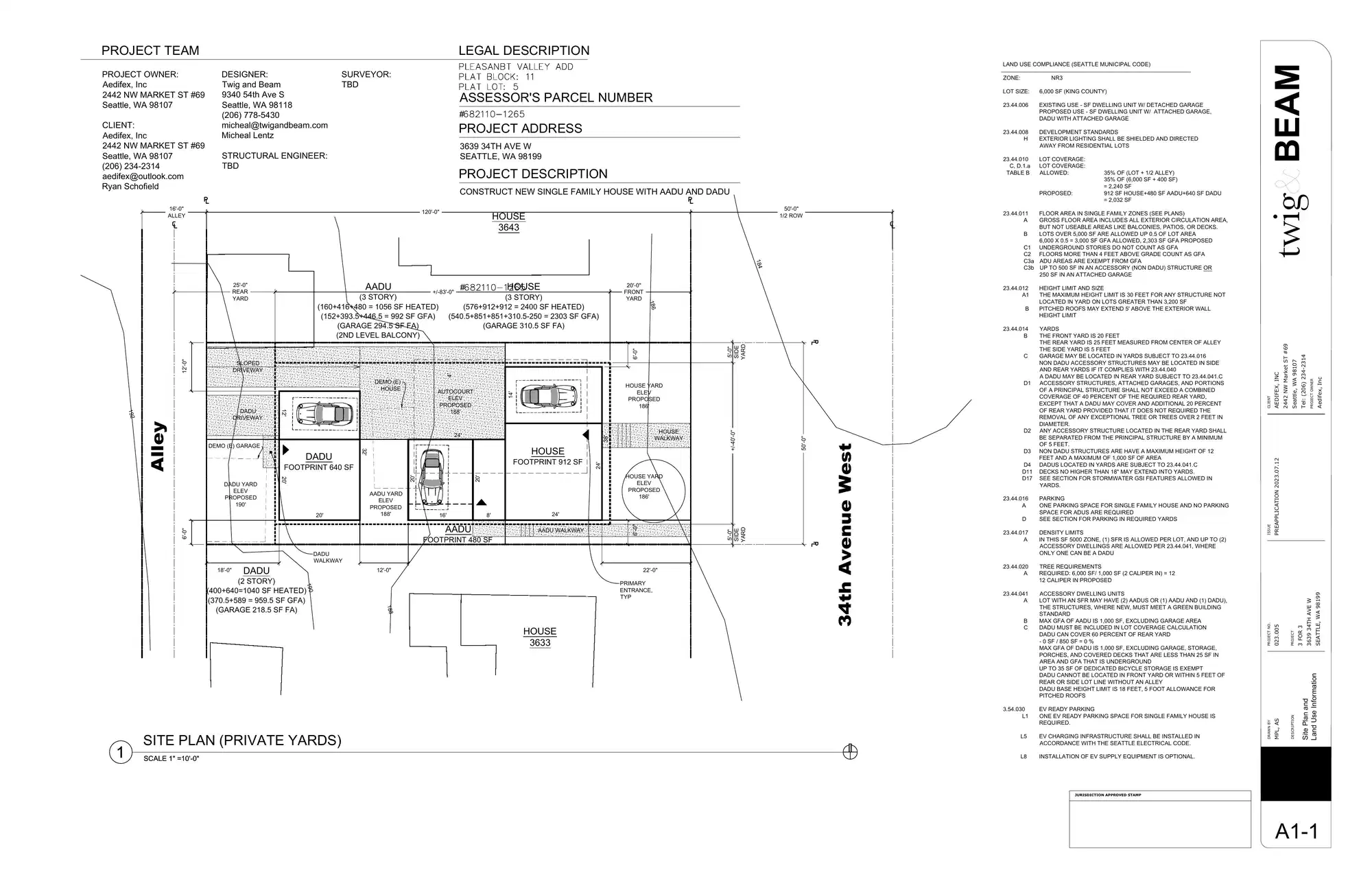Site plan for 3639 34th Ave W