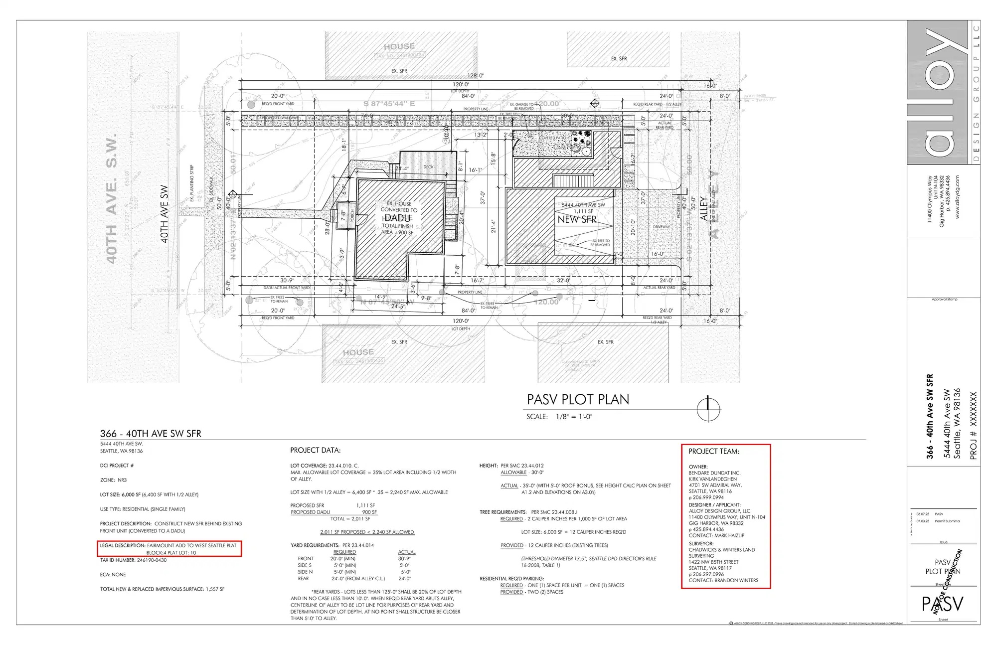 Site plan for 5446 40th Ave SW