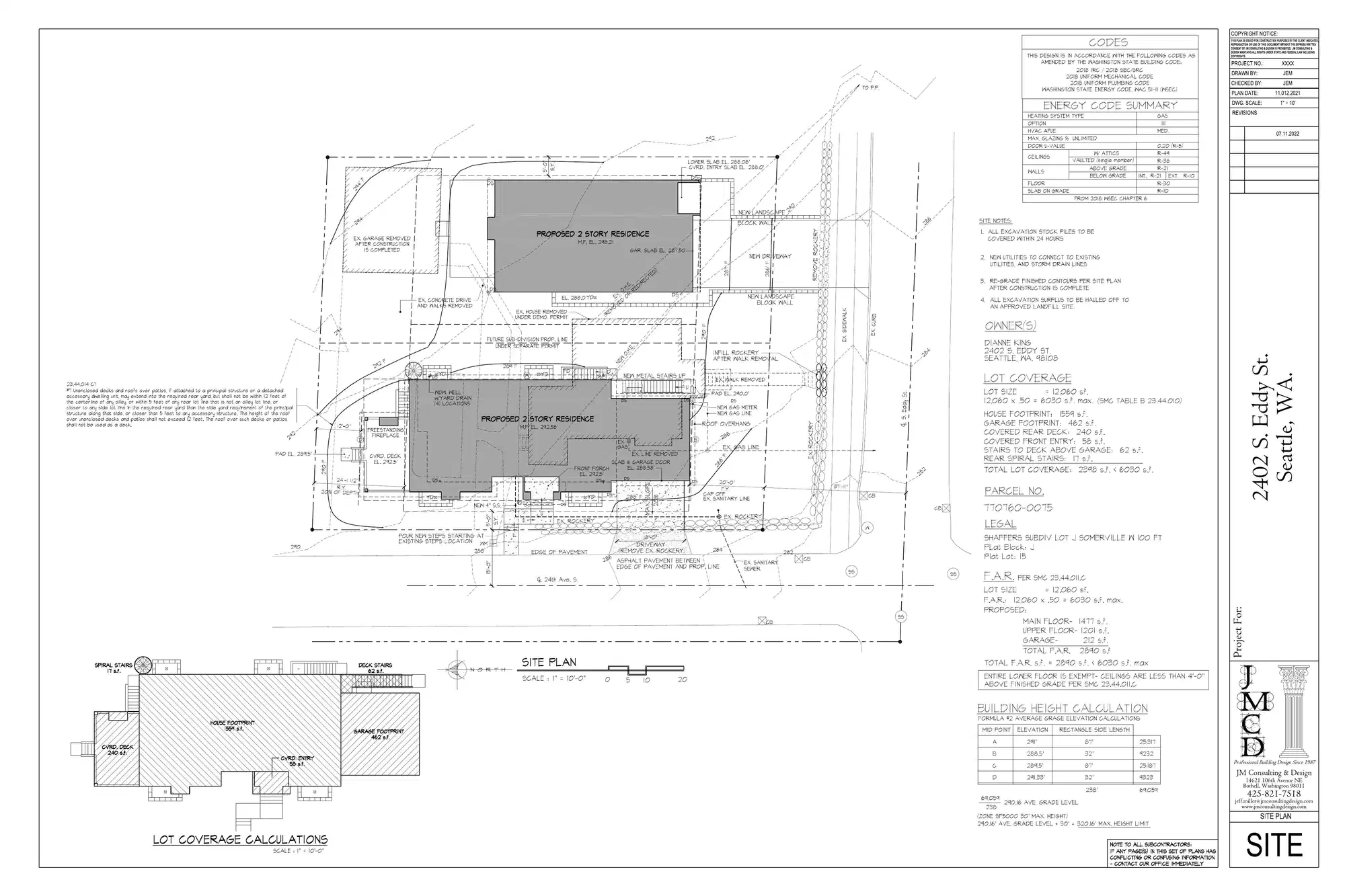 Site plan for 2408 S Eddy St