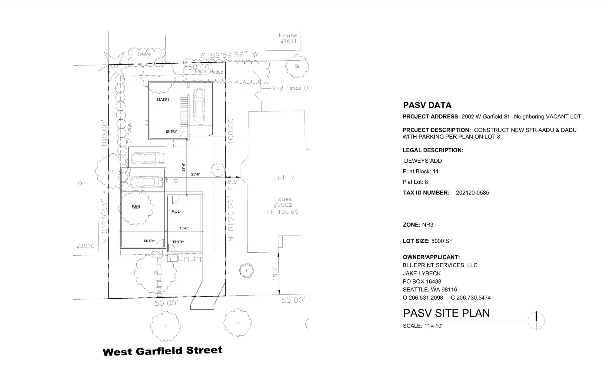 Site plan for 2906 W Garfield St