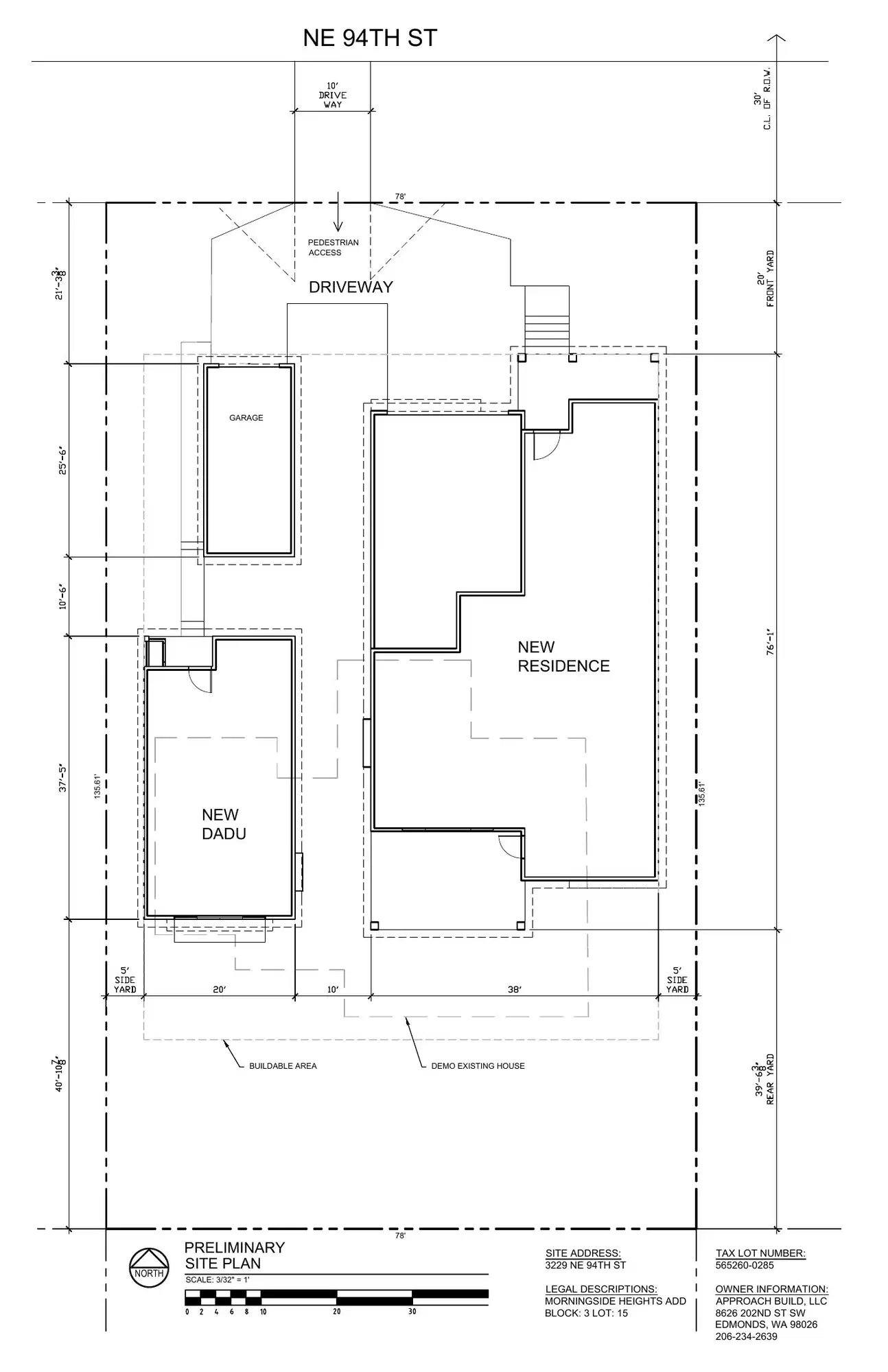 Site plan for 3229 NE 94th St