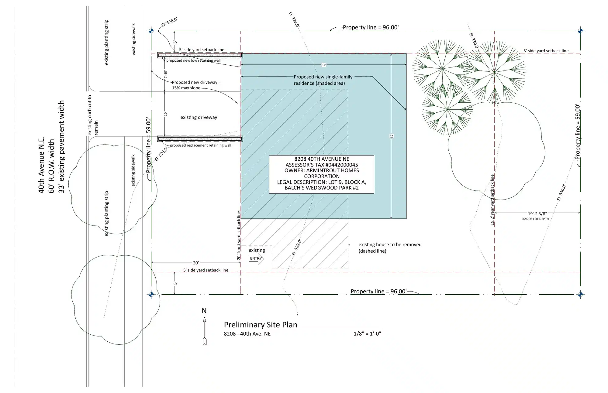 Site plan for 8208 40th Ave NE