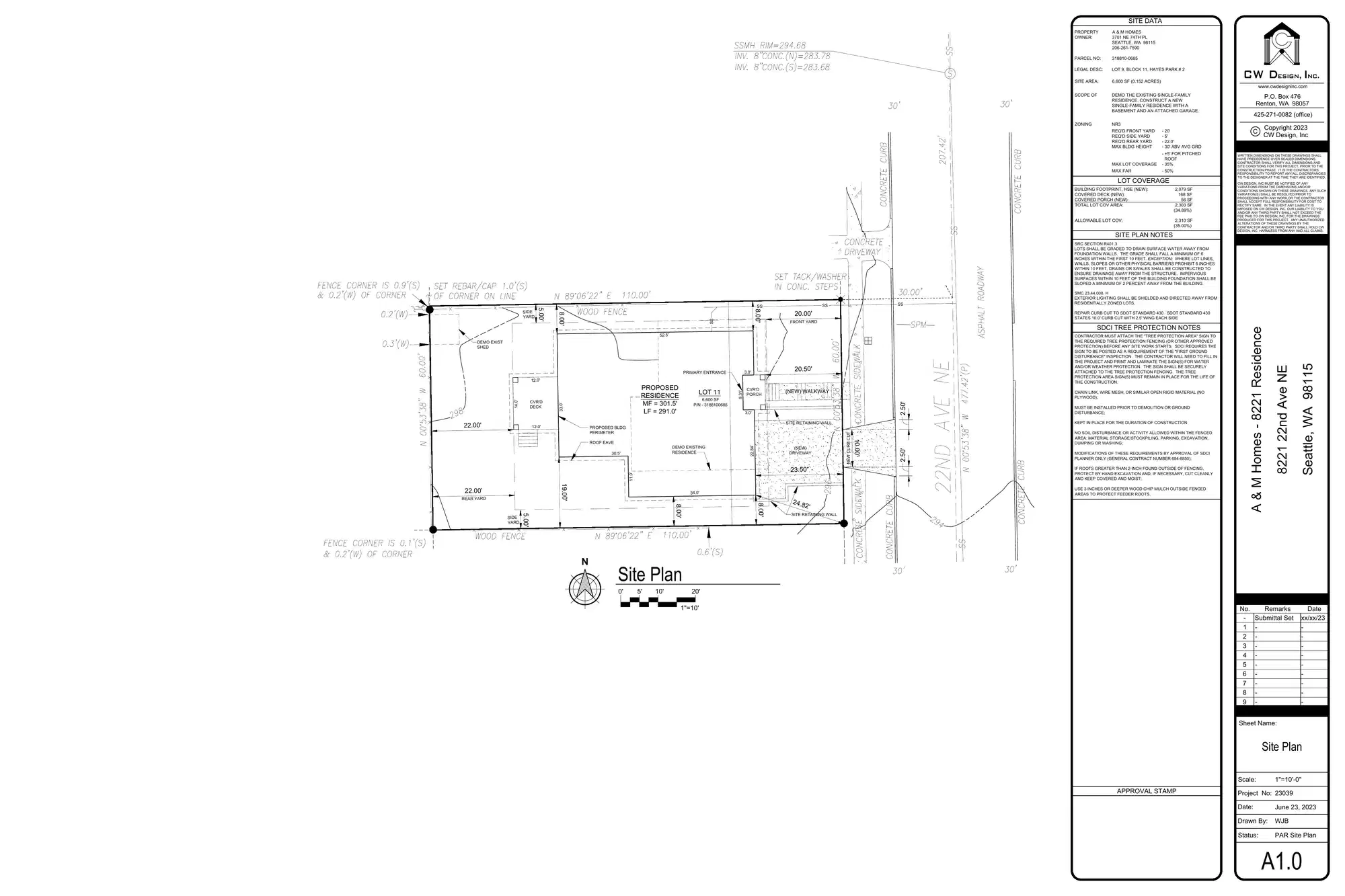 Site plan for 8221 22nd Ave NE