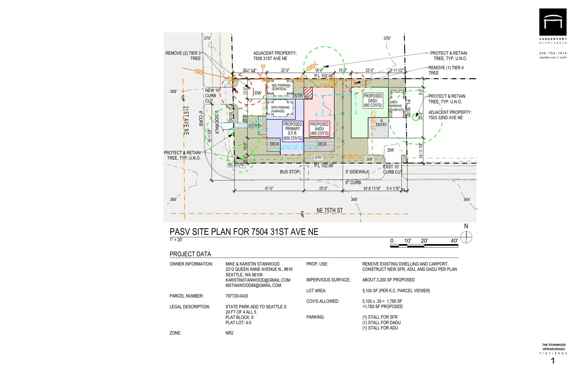 Site plan for 7504 31st Ave NE