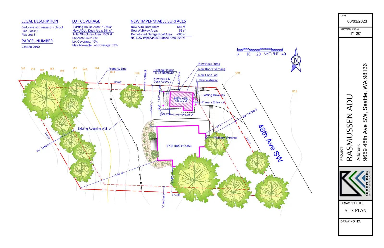 Site plan for 9659 B 48th Ave SW
