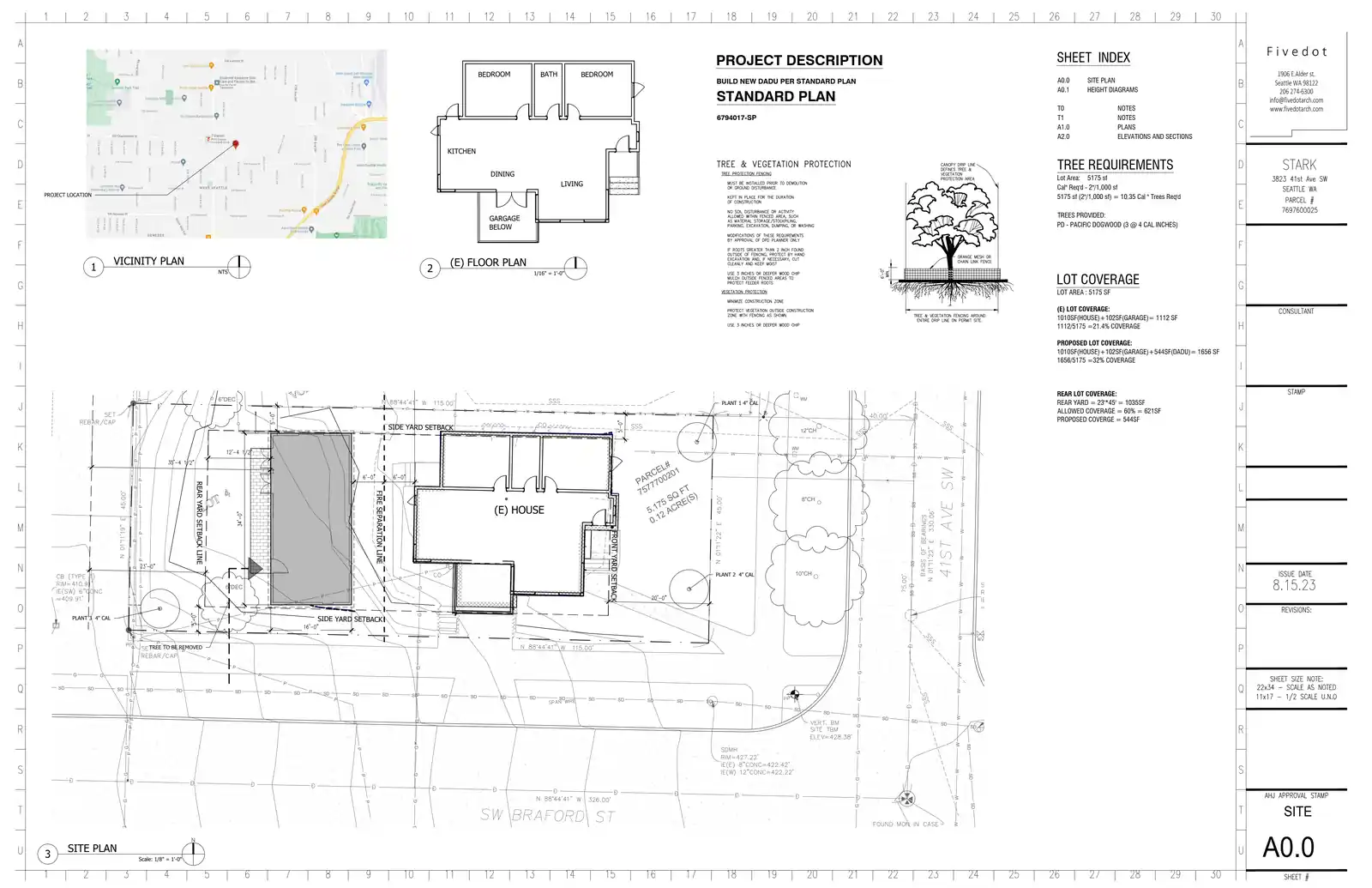 Site plan for 4110 SW Bradford St