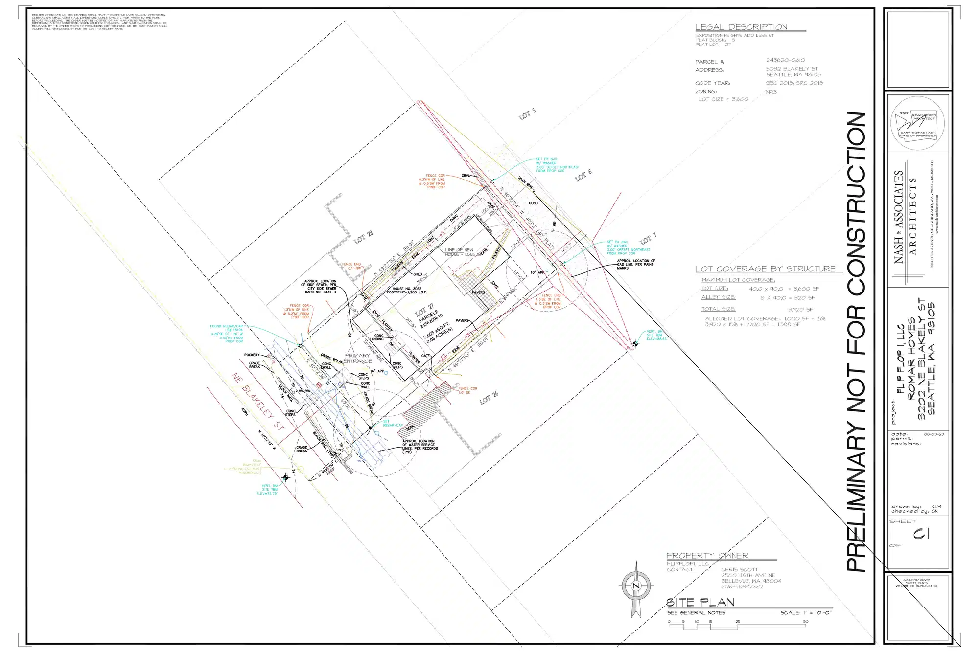 Site plan for 3032 NE Blakeley St