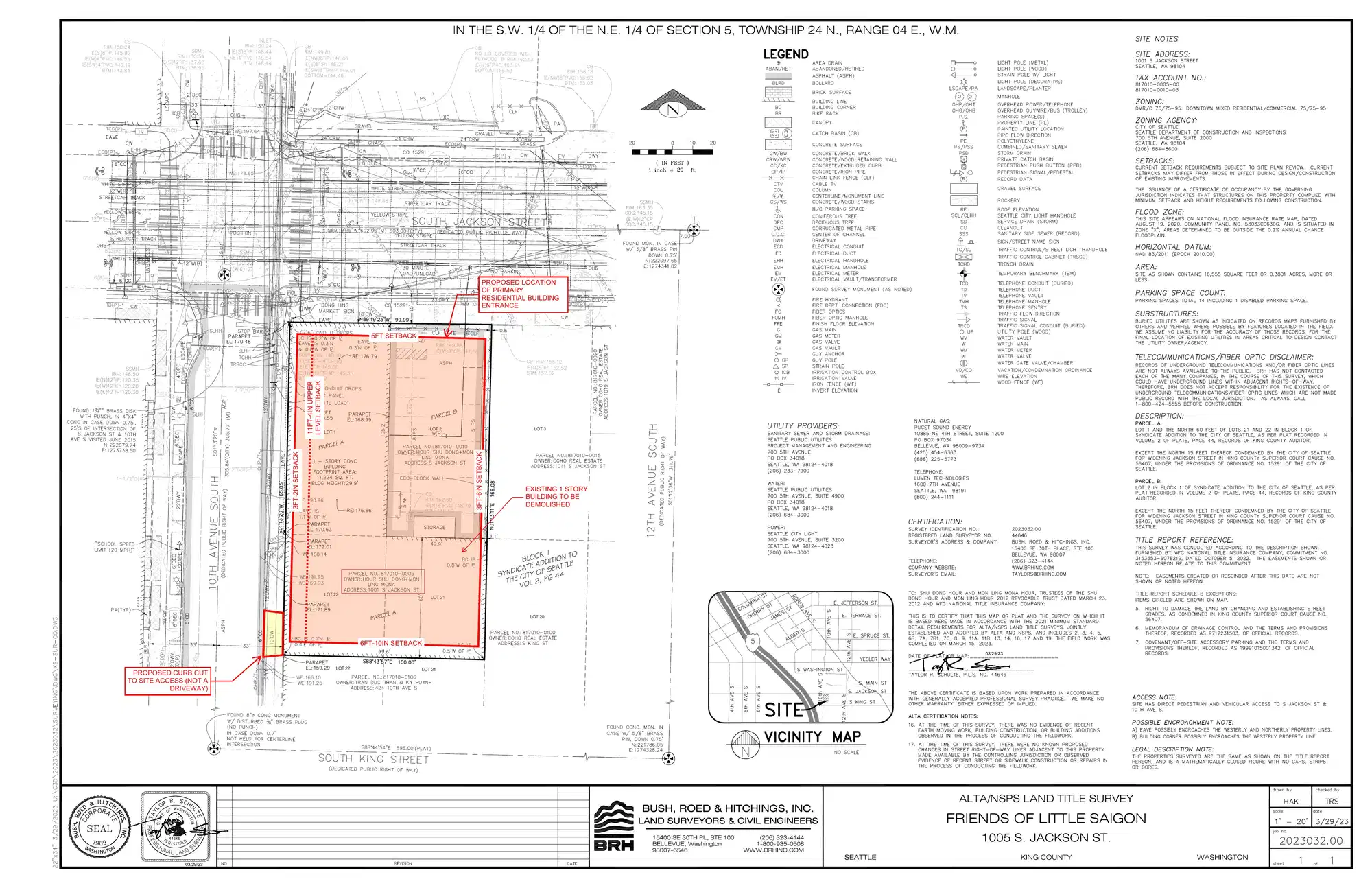 Site plan for 1001 S Jackson St