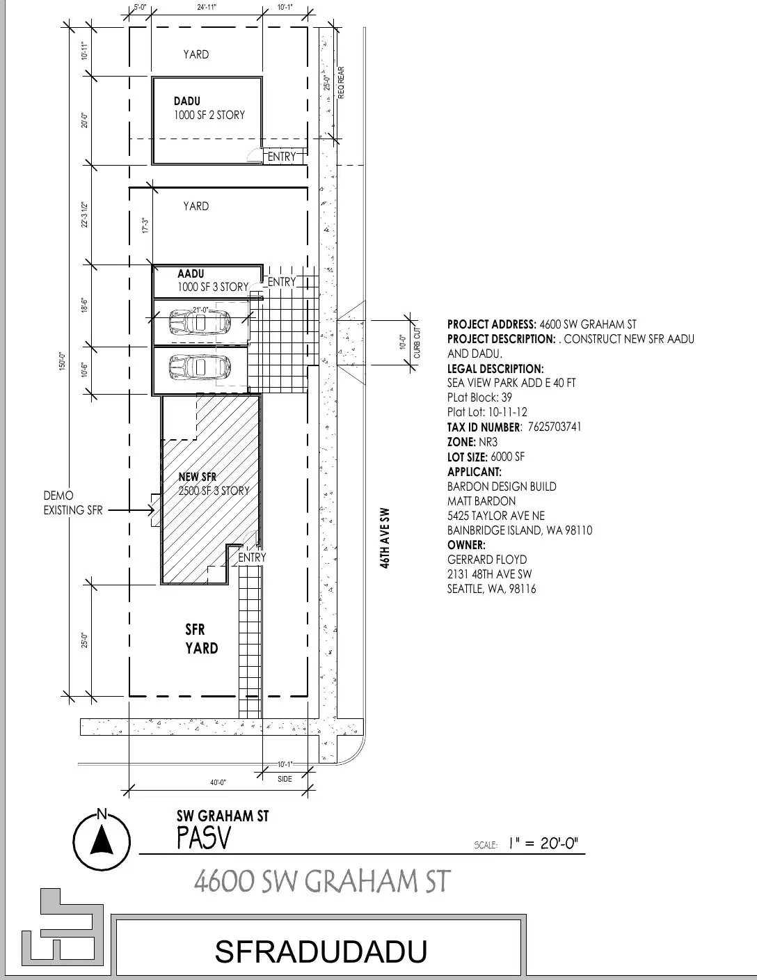 Site plan for 4600 SW Graham St