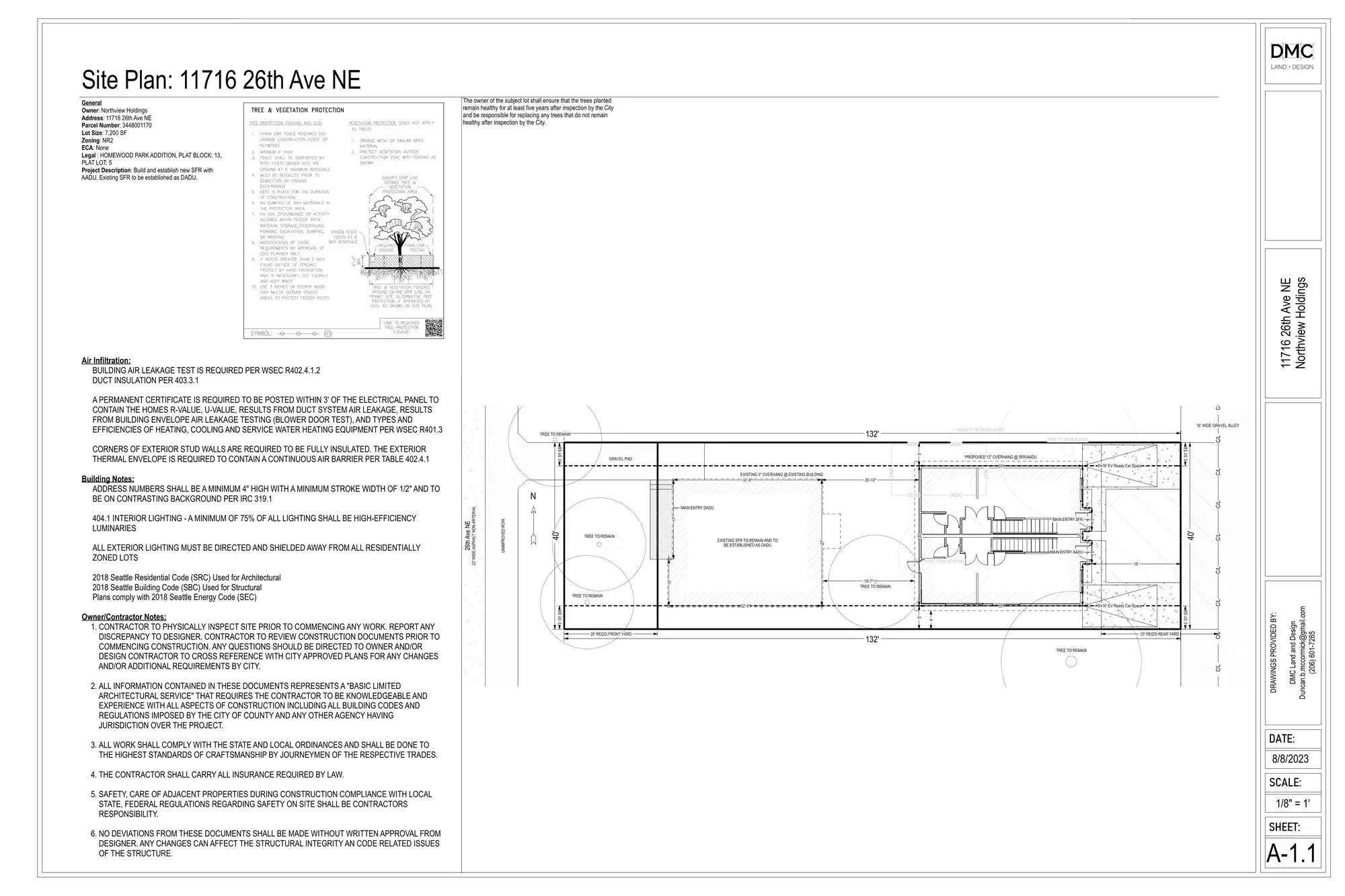 Site plan for 11714 26th Ave NE