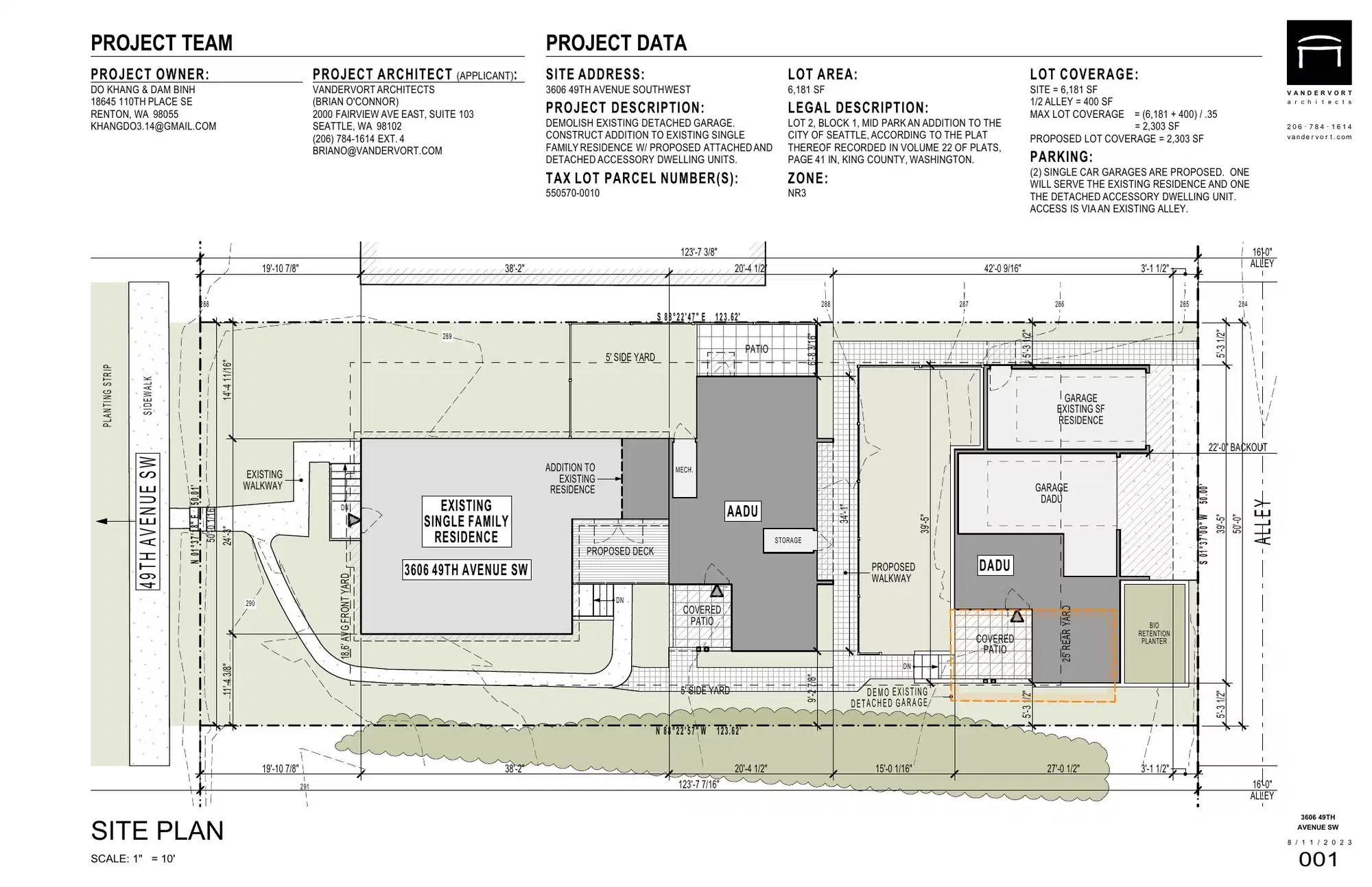 Site plan for 3606 49th Ave SW