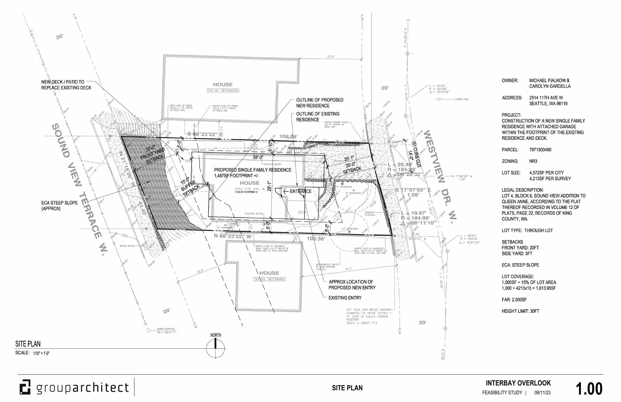 Site plan for 2514 11th Ave W