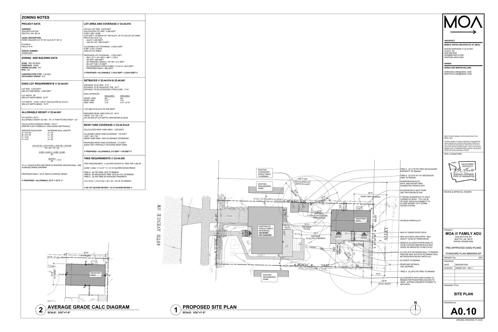 Site plan for 2226 46th Ave SW
