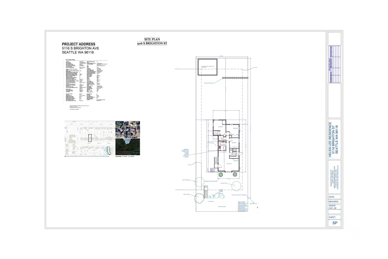Site plan for 5116 S Brighton St