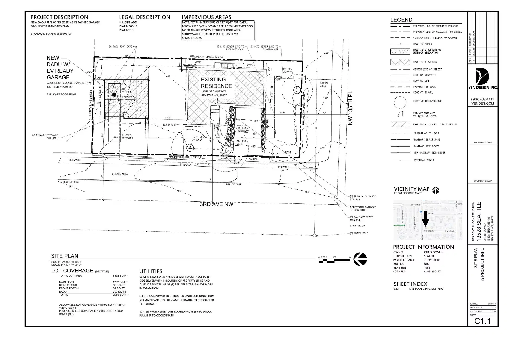 Site plan for 13530 3rd Ave NW