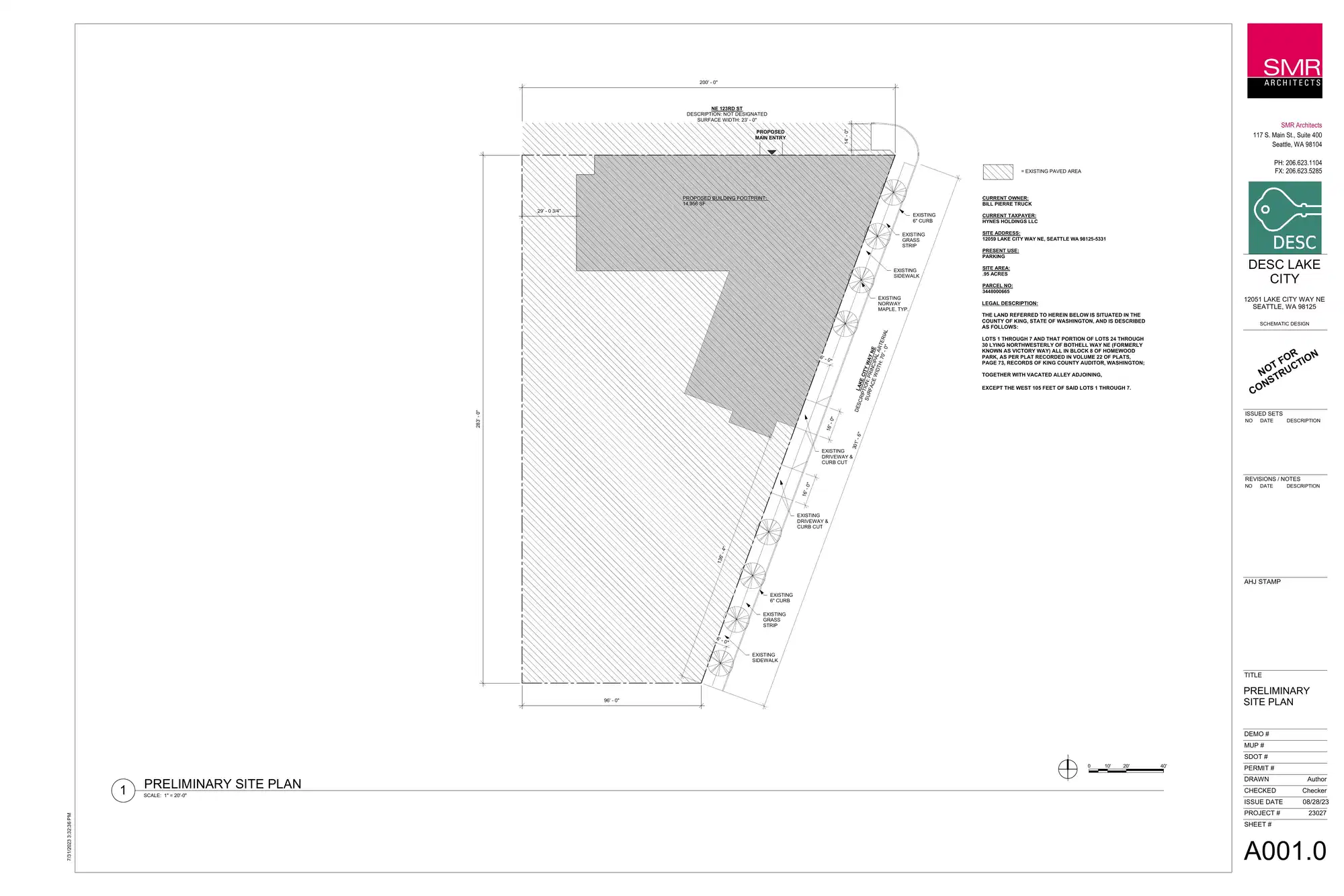 Site plan for 2821 NE 123rd St