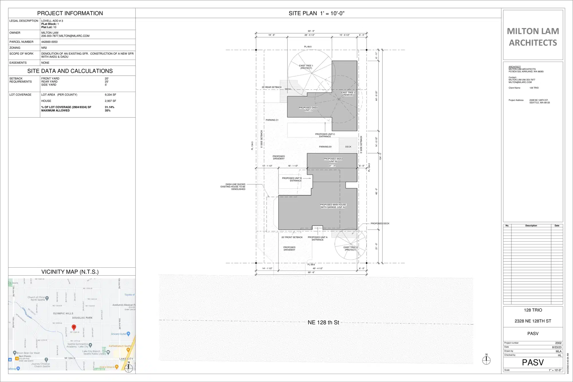 Site plan for 2328 NE 128th St