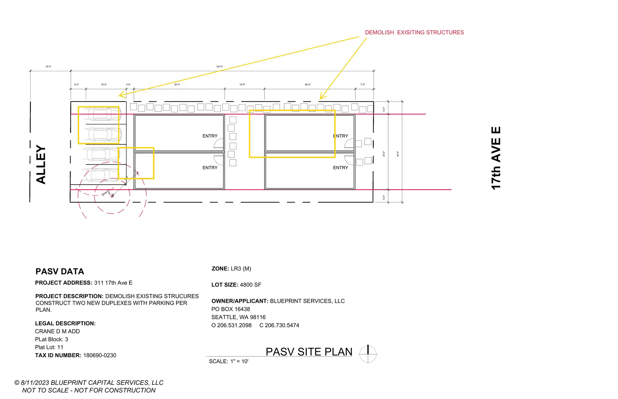 Site plan for 313 17th Ave E