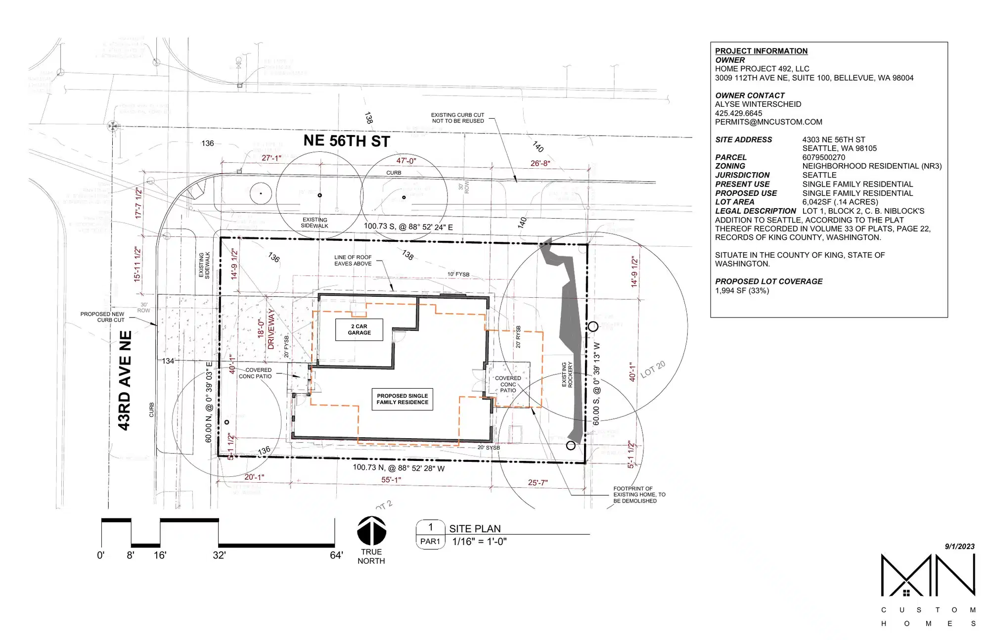 Site plan for 5520 43rd Ave NE