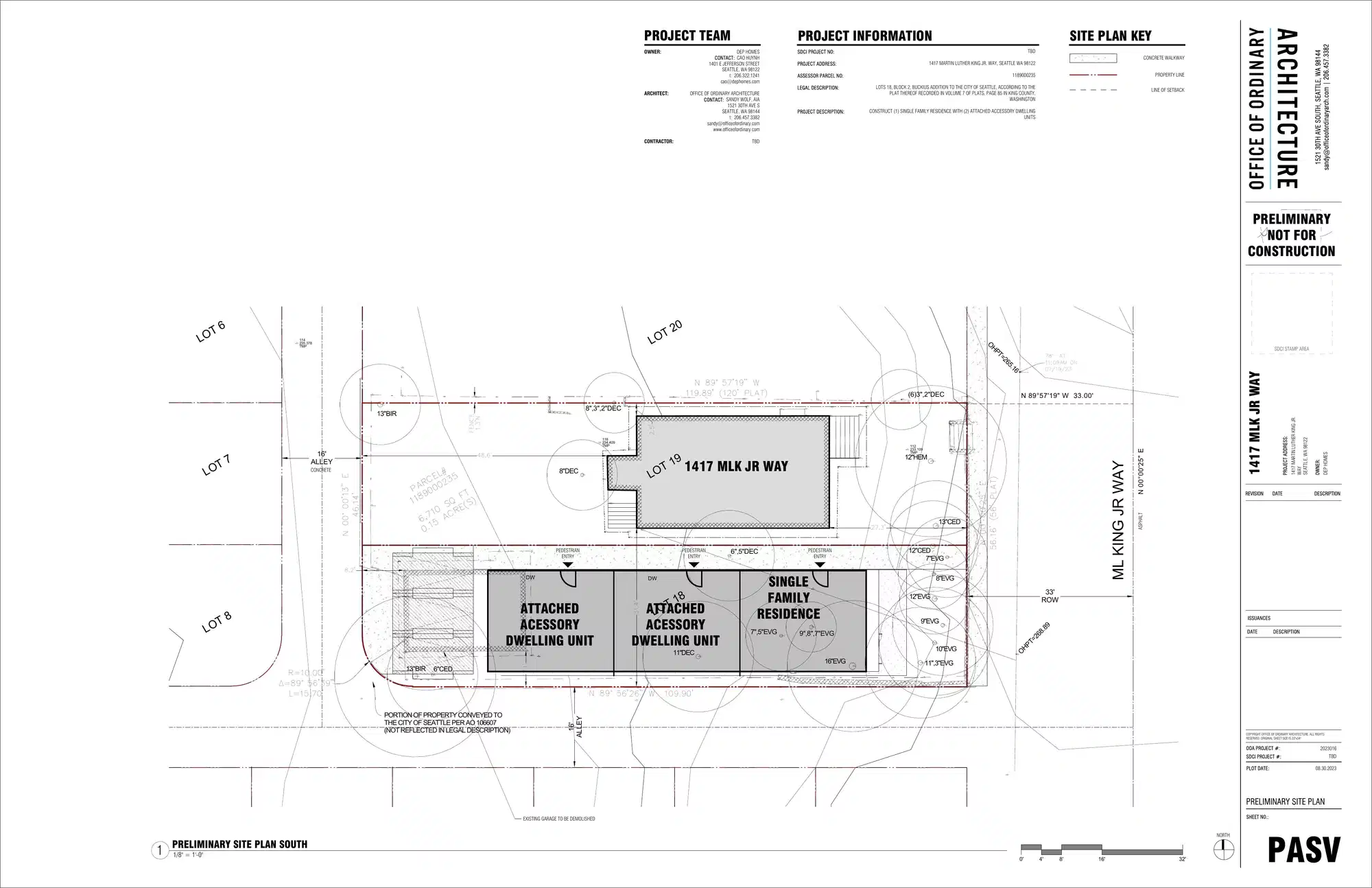 Site plan for 1409 M L King Jr Way