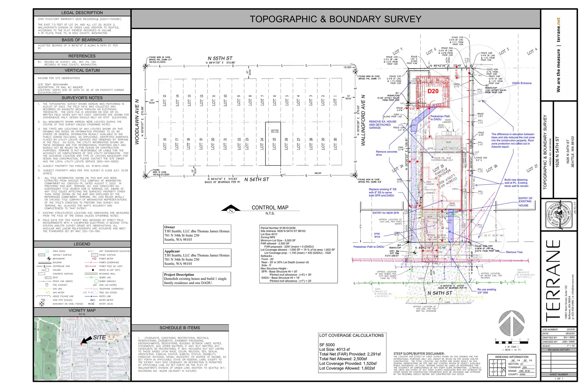 Site plan for 1628 N 54th St