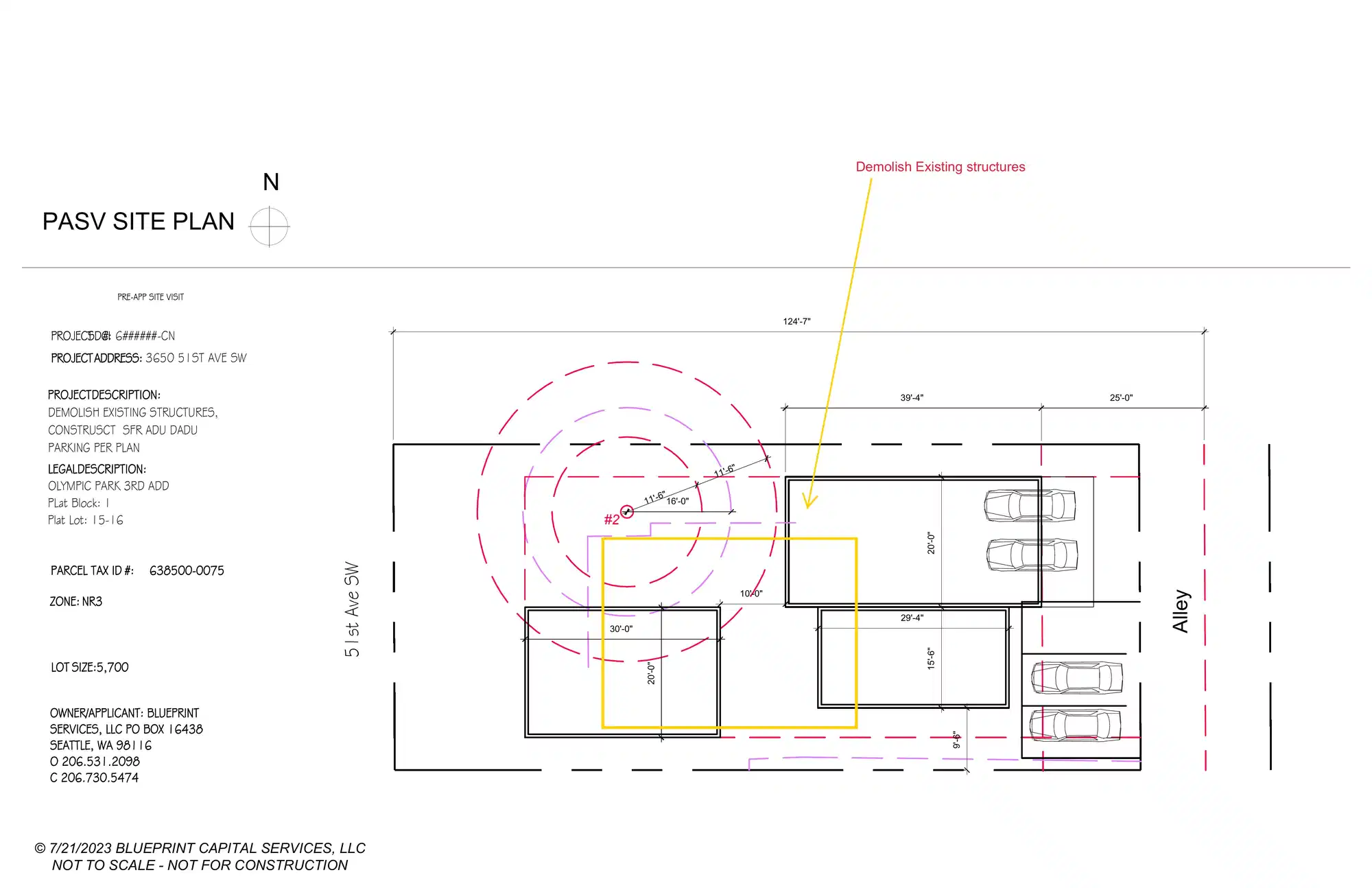 Site plan for 3650 51st Ave SW
