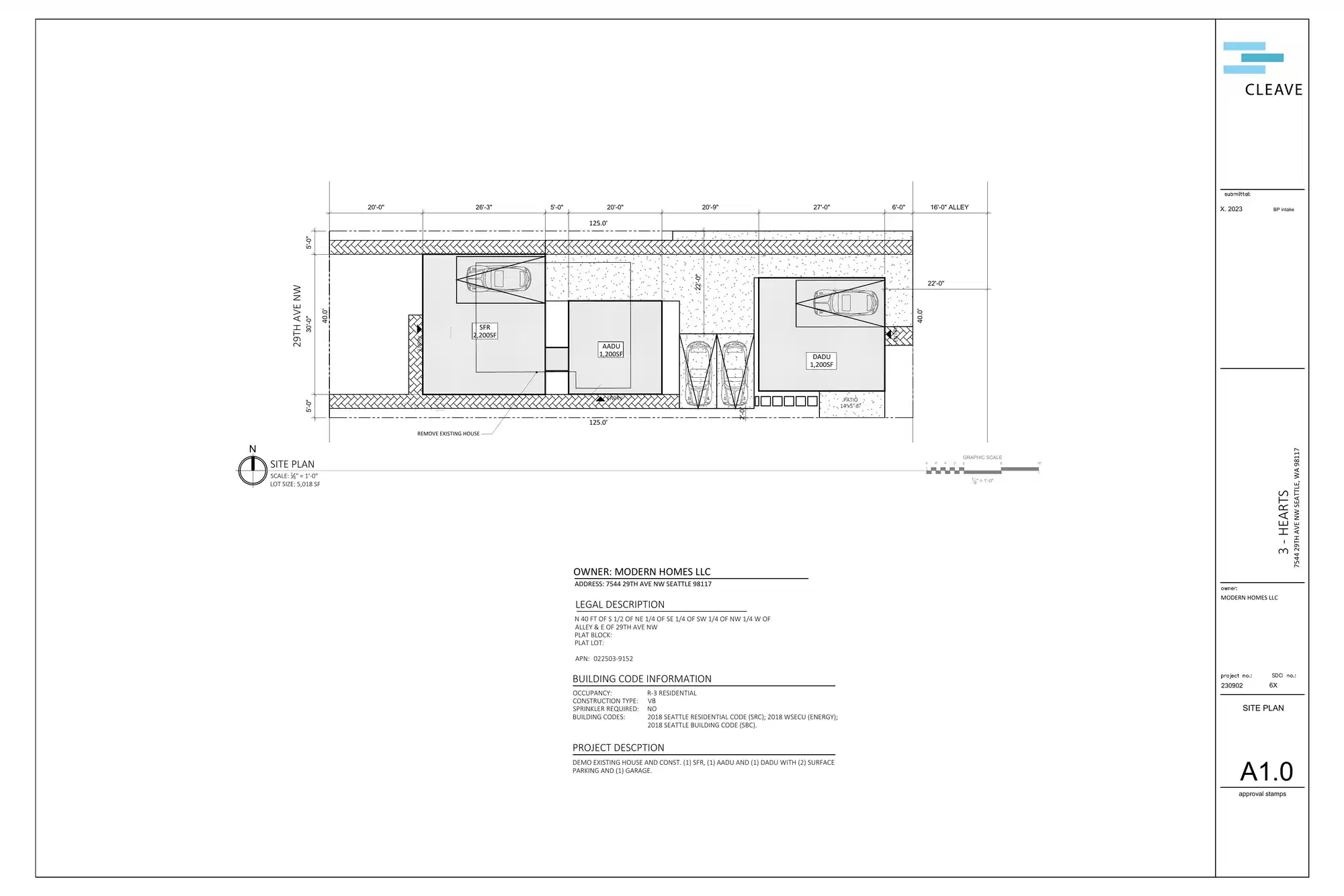 Site plan for 7542 29th Ave NW