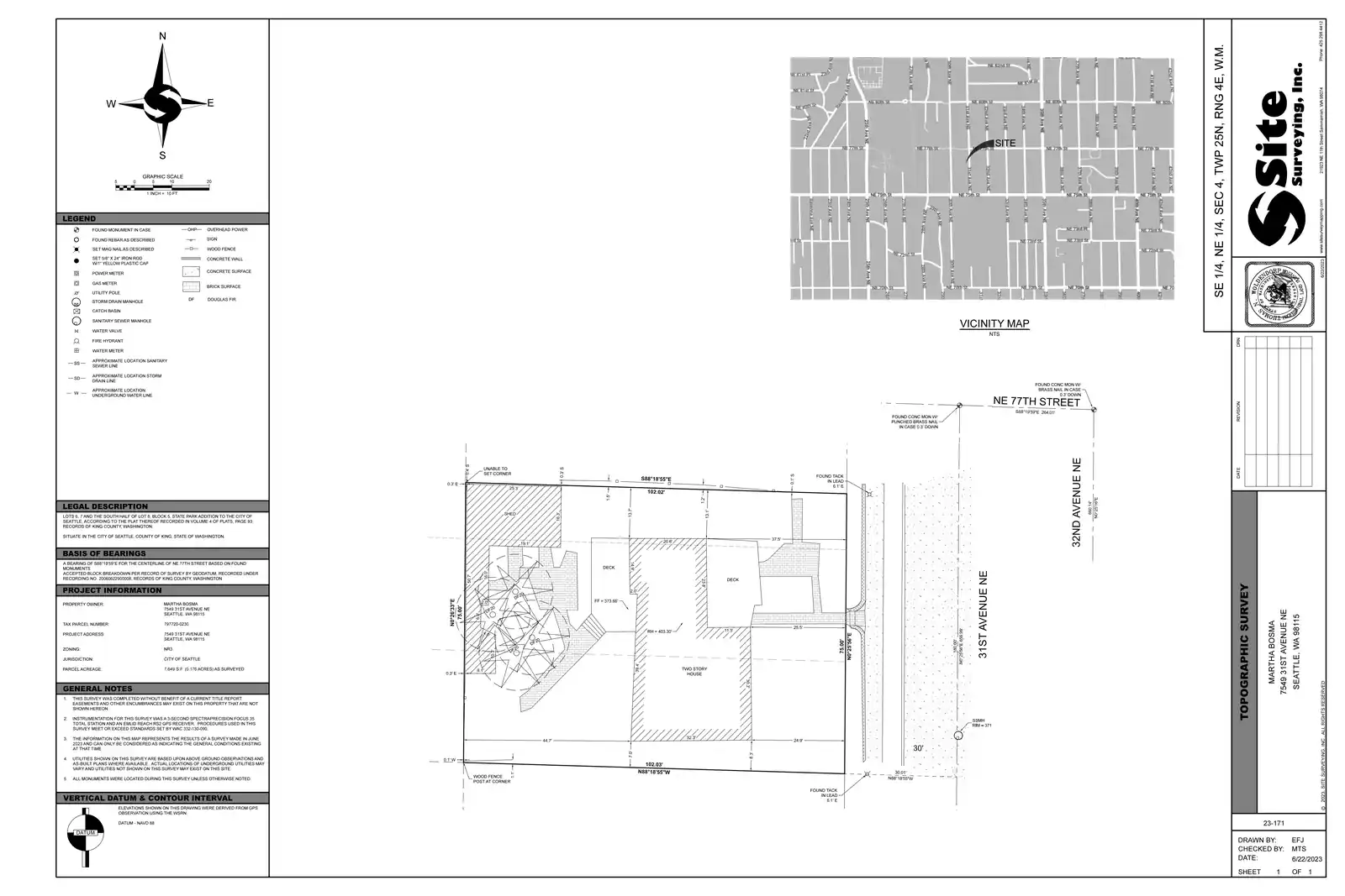 Site plan for 7551 31st Ave NE