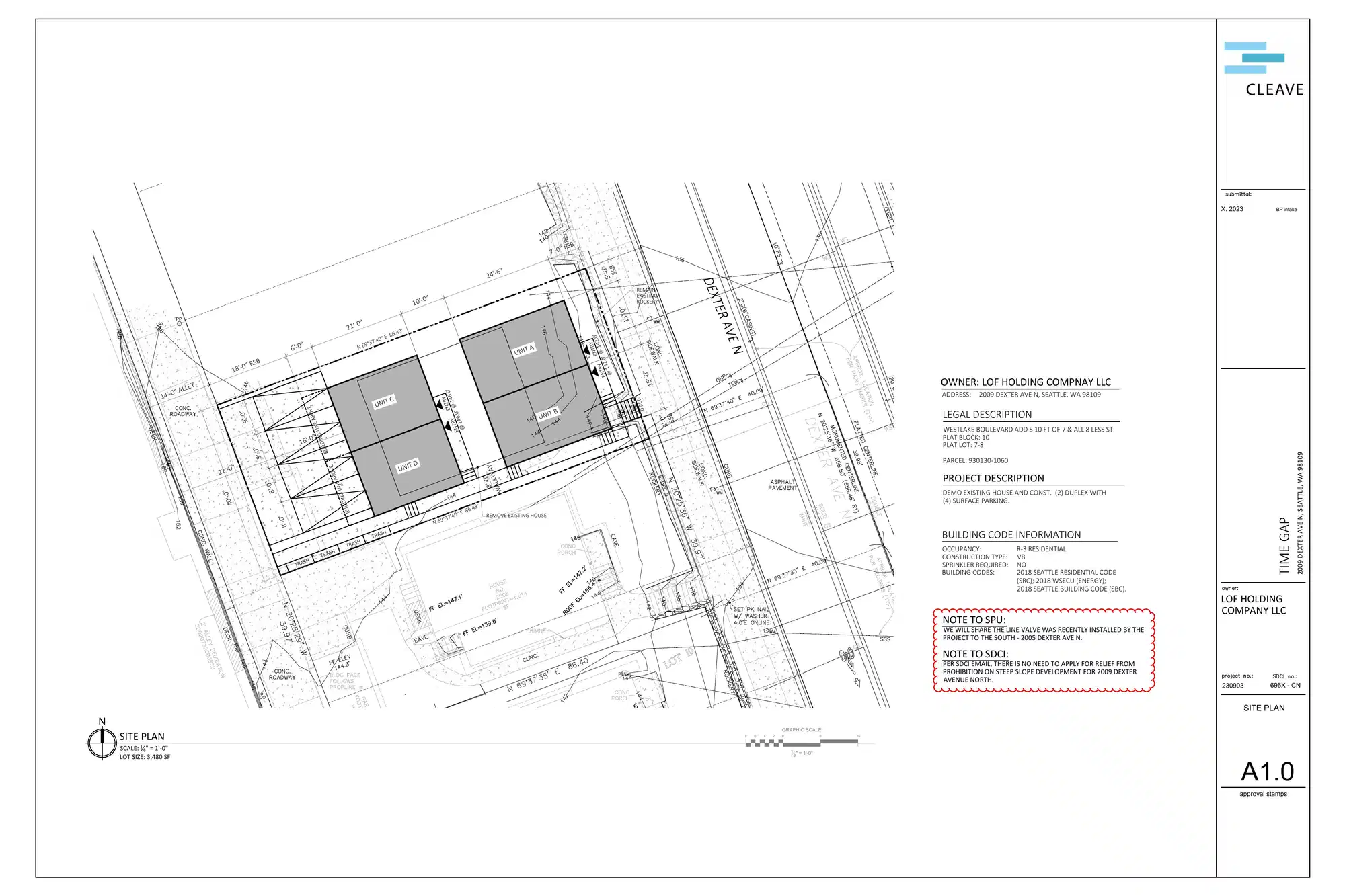 Site plan for 2011 Dexter Ave N