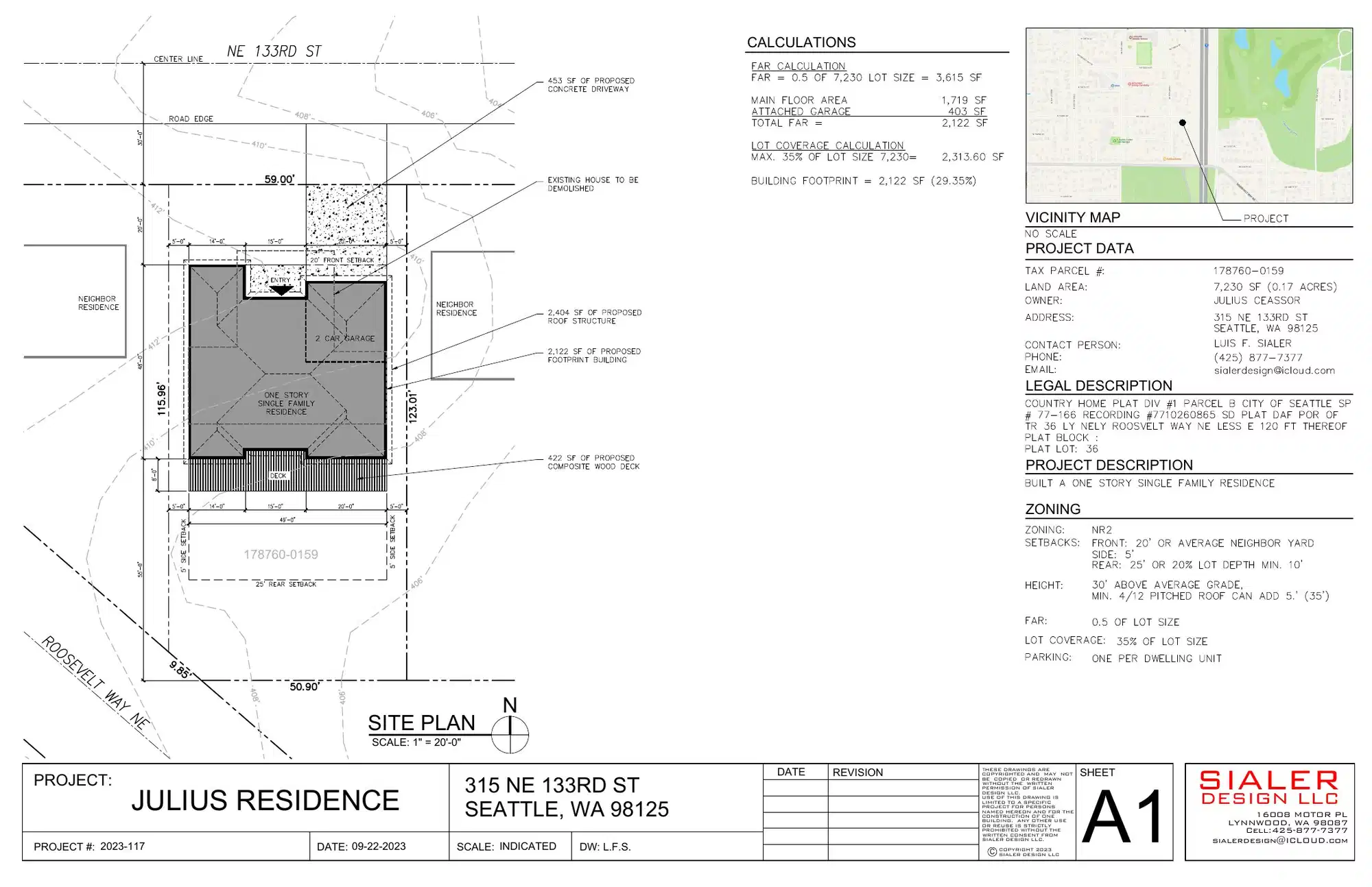 Site plan for 315 NE 133rd St