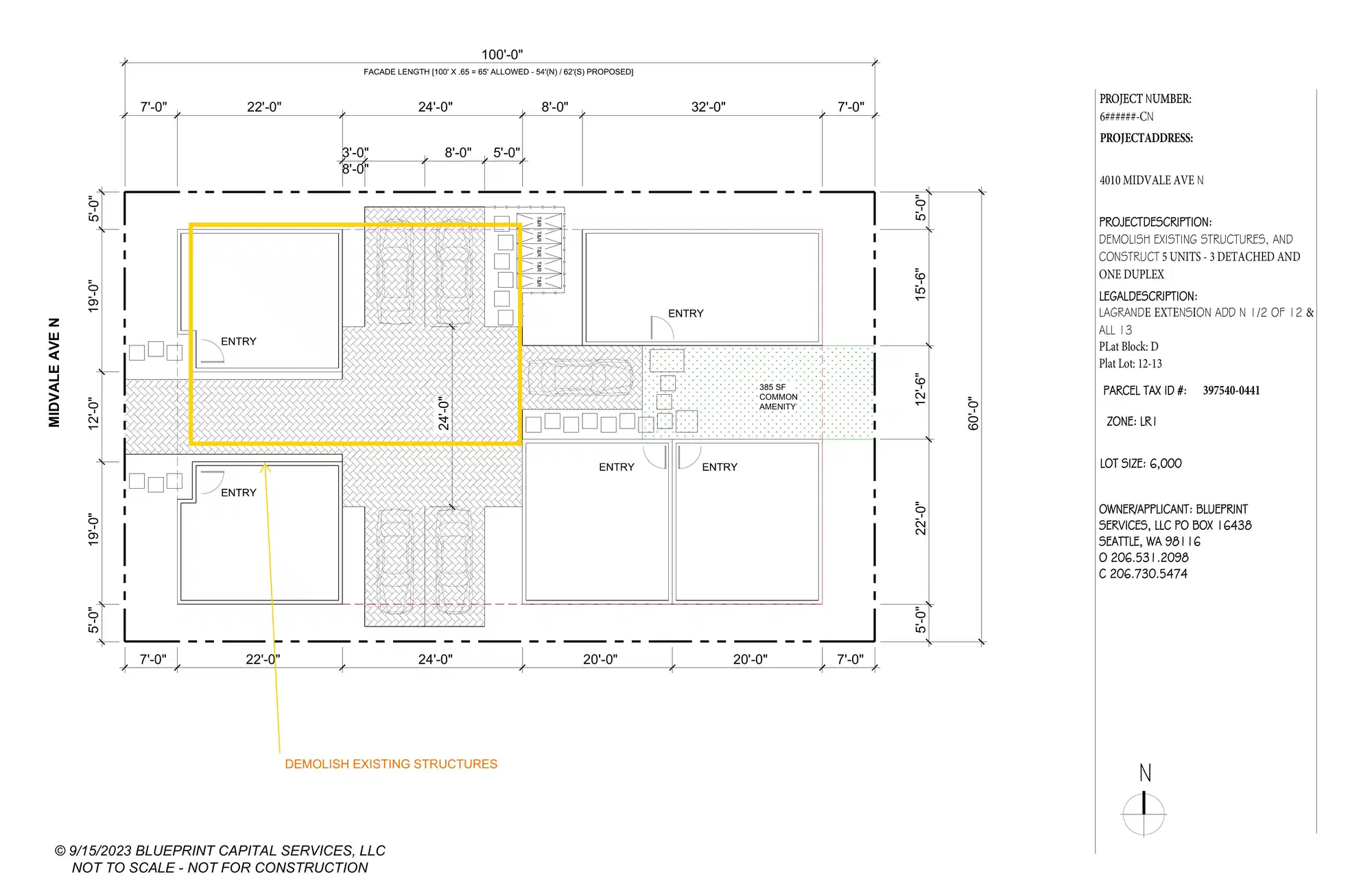 Site plan for 4010 Midvale Ave N