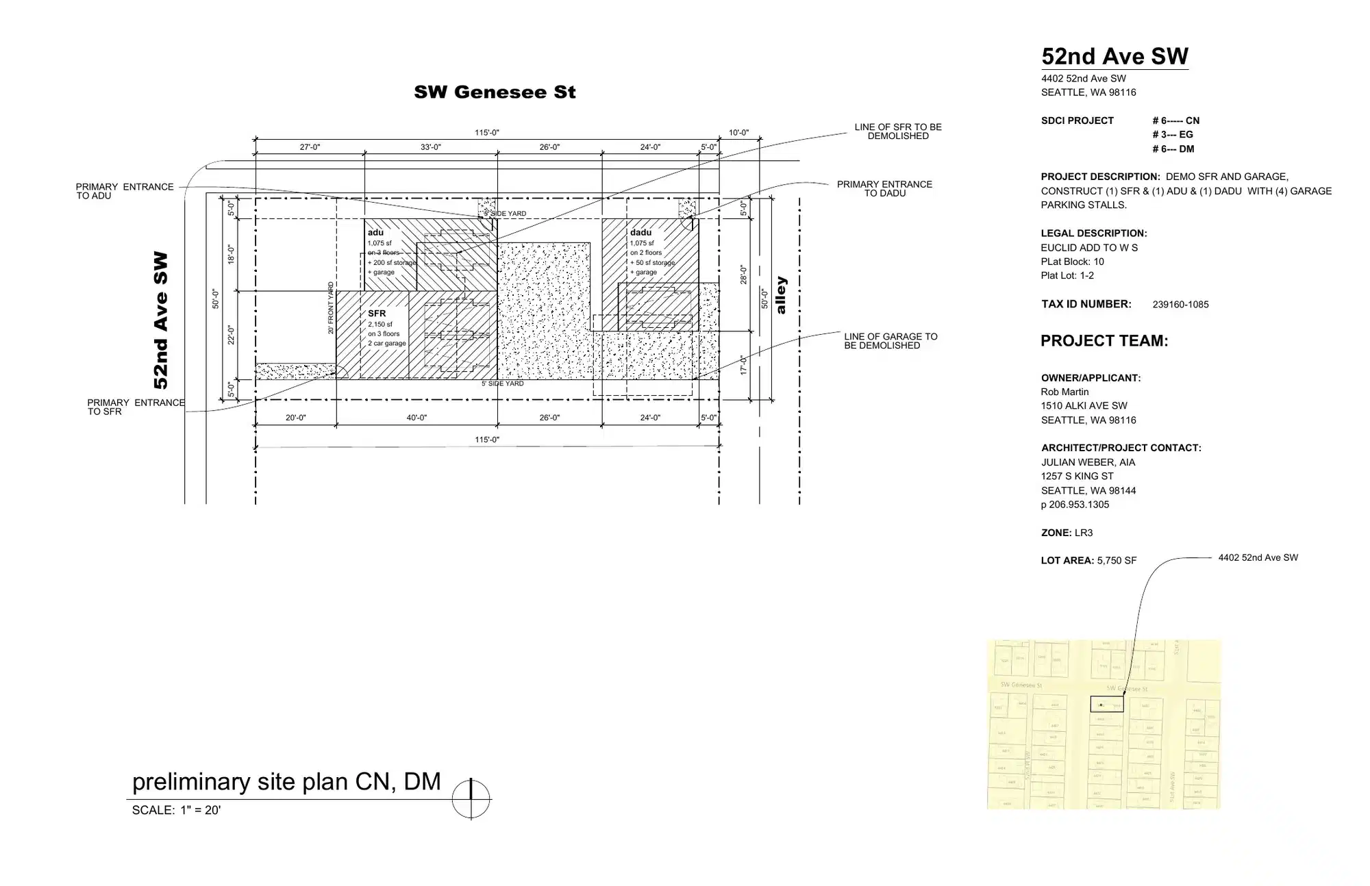 Site plan for 4402 52nd Ave SW