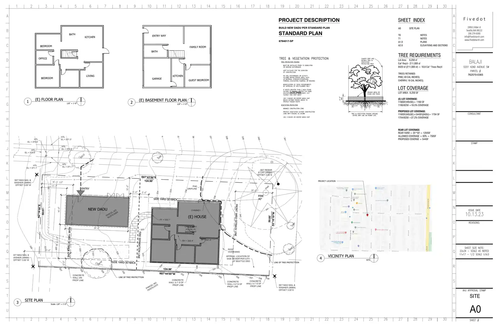 Site plan for 4223 SW Dawson St