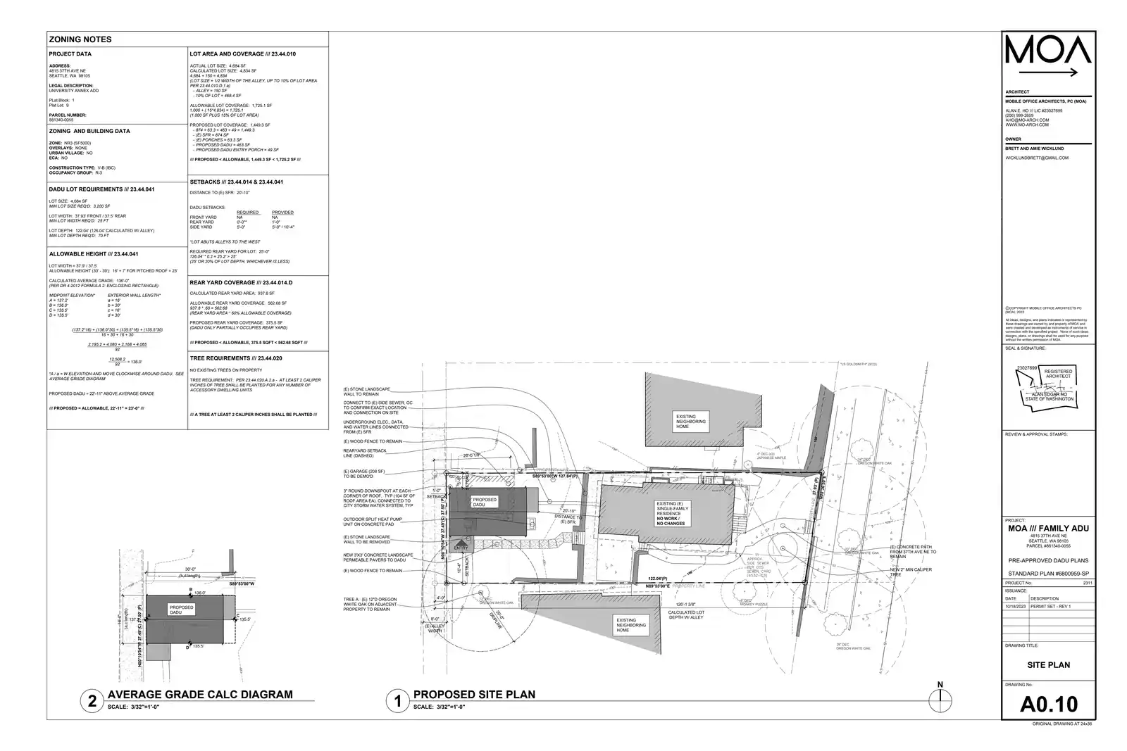 Site plan for 4813 37th Ave NE