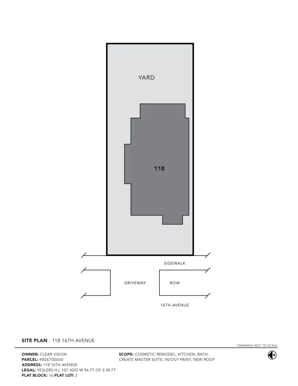 Site plan for 118 16th Ave
