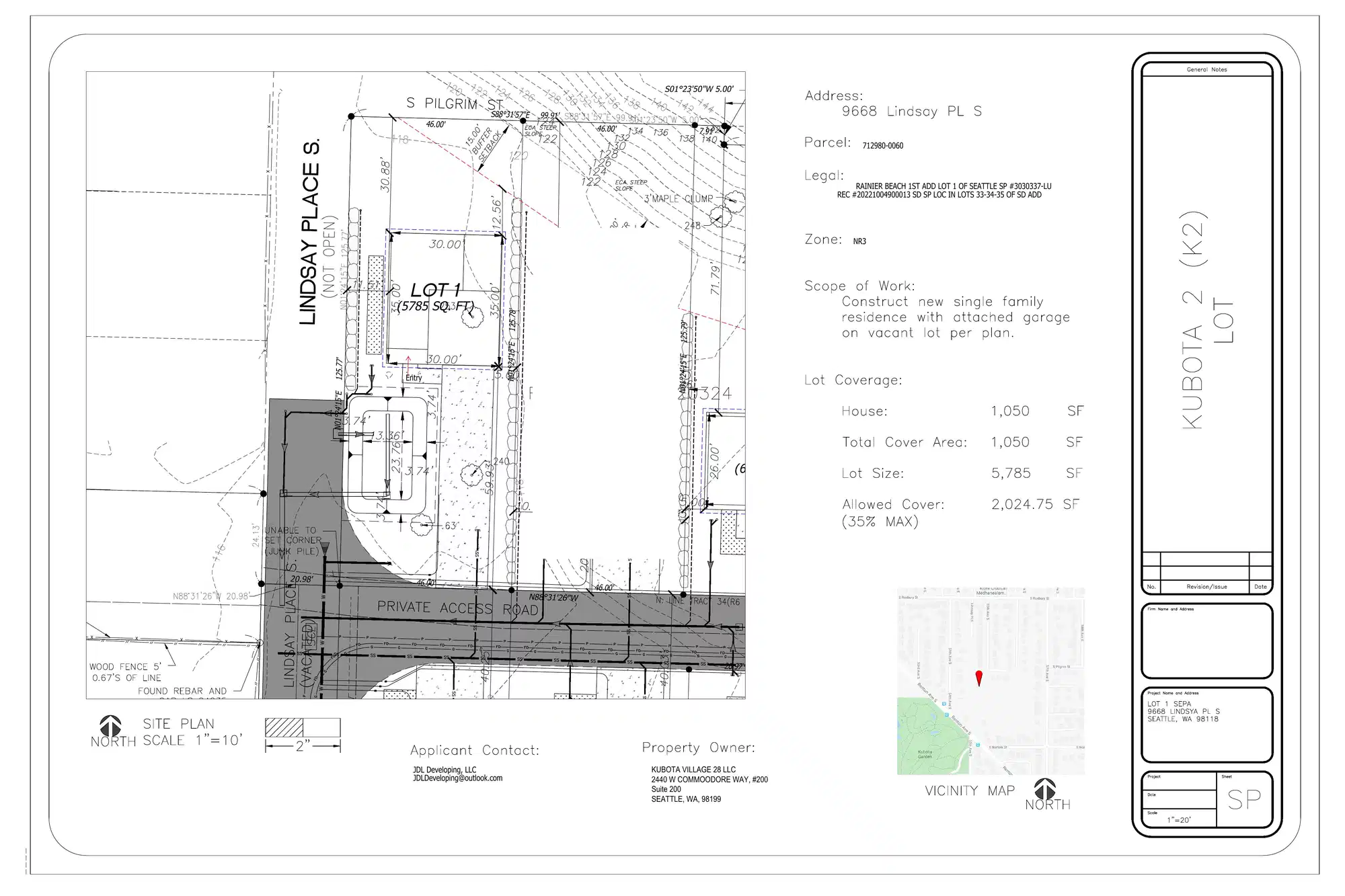 Site plan for 9668 Lindsay Pl S