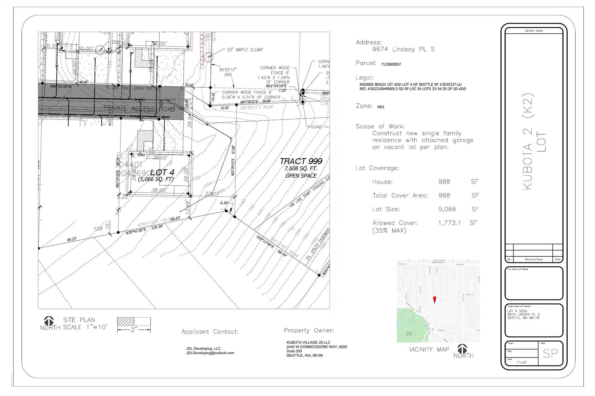 Site plan for 9674 Lindsay Pl S