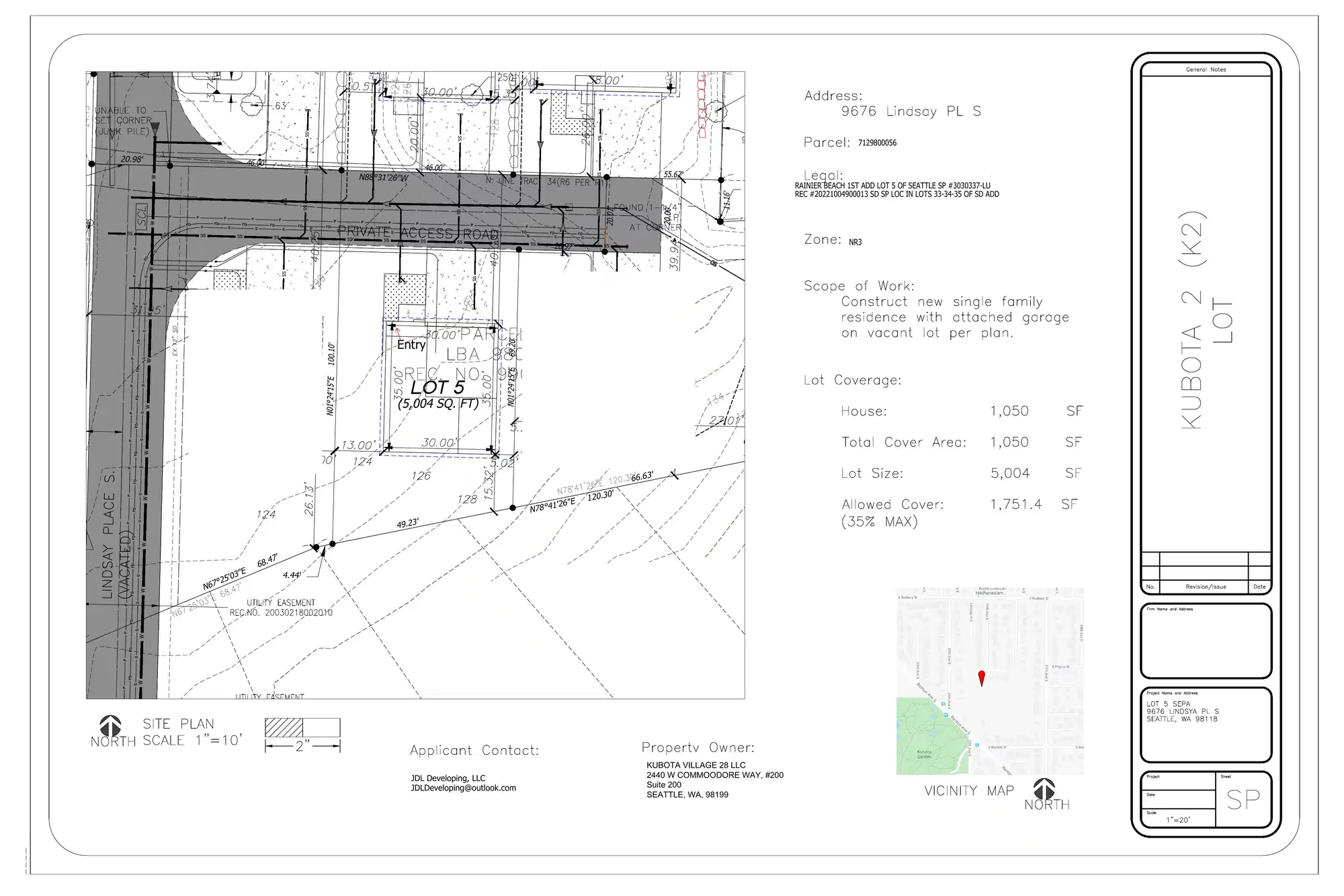 Site plan for 9676 Lindsay Pl S
