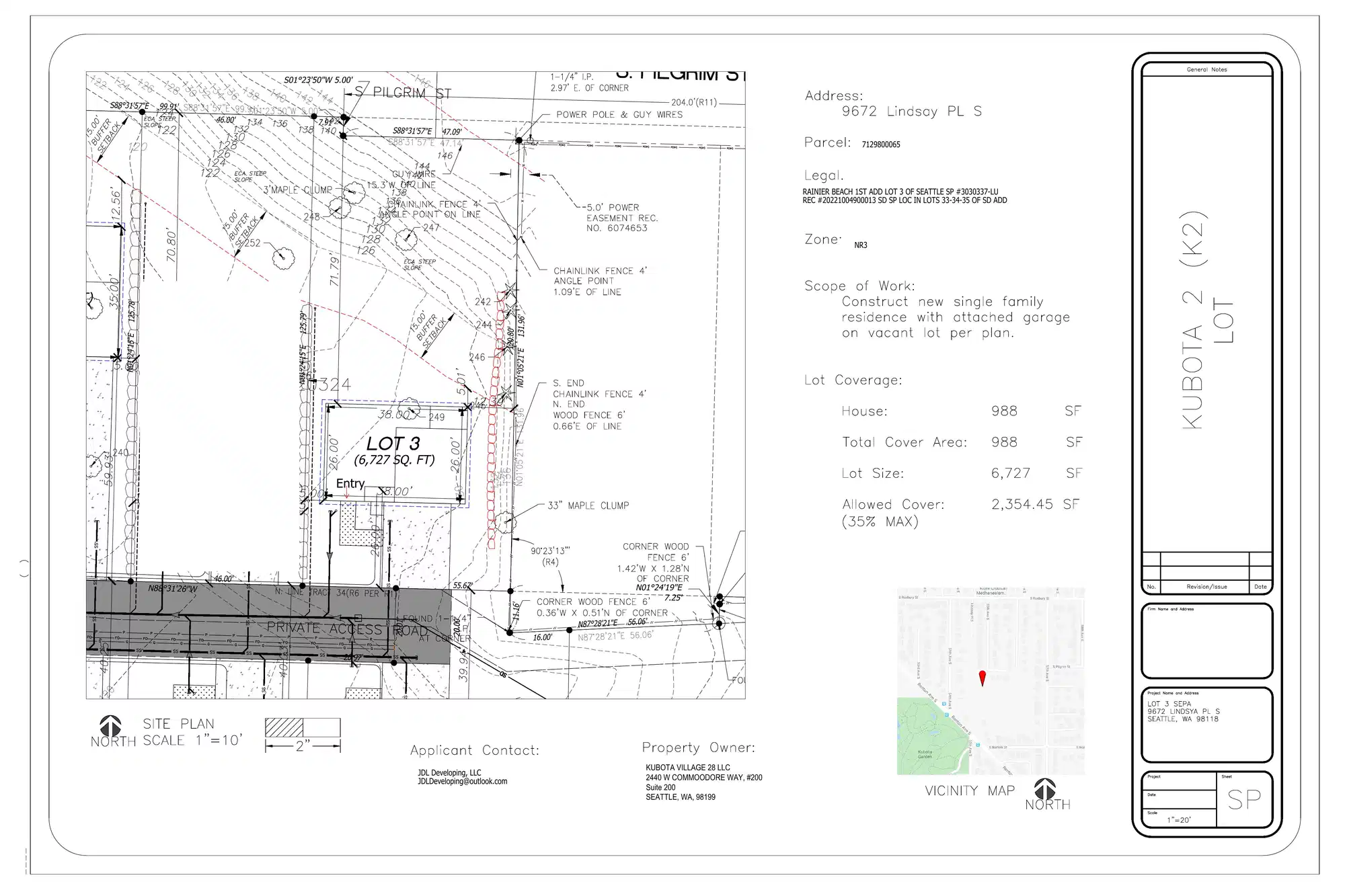Site plan for 9672 Lindsay Pl S