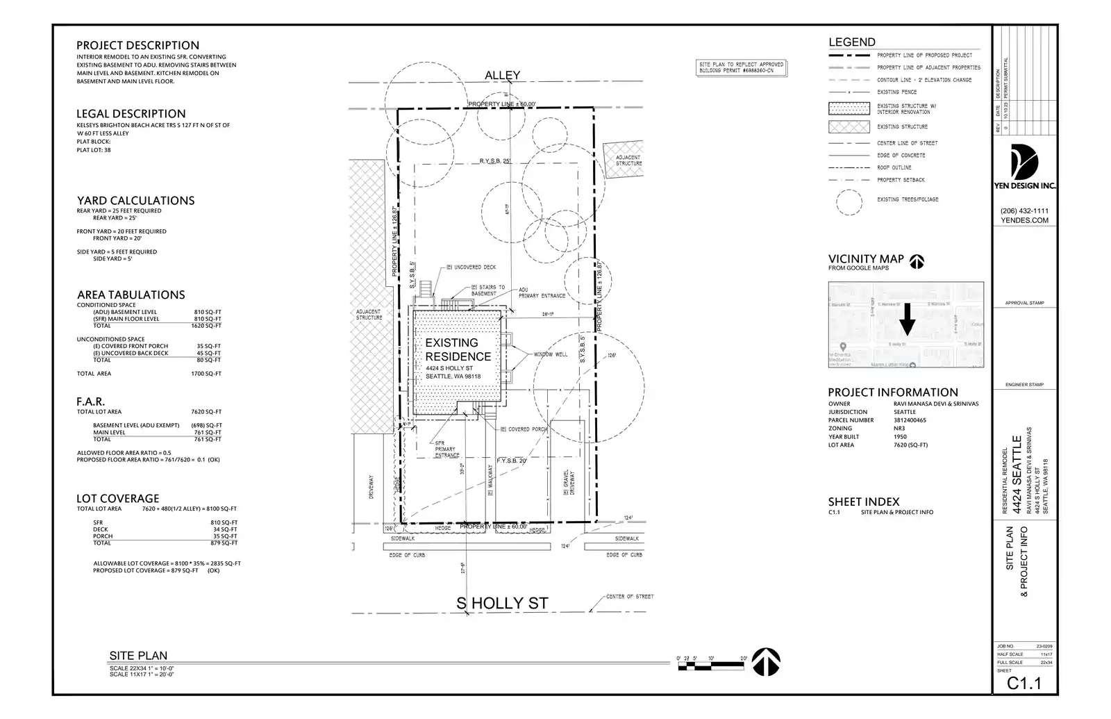 Site plan for 4424 S Holly St