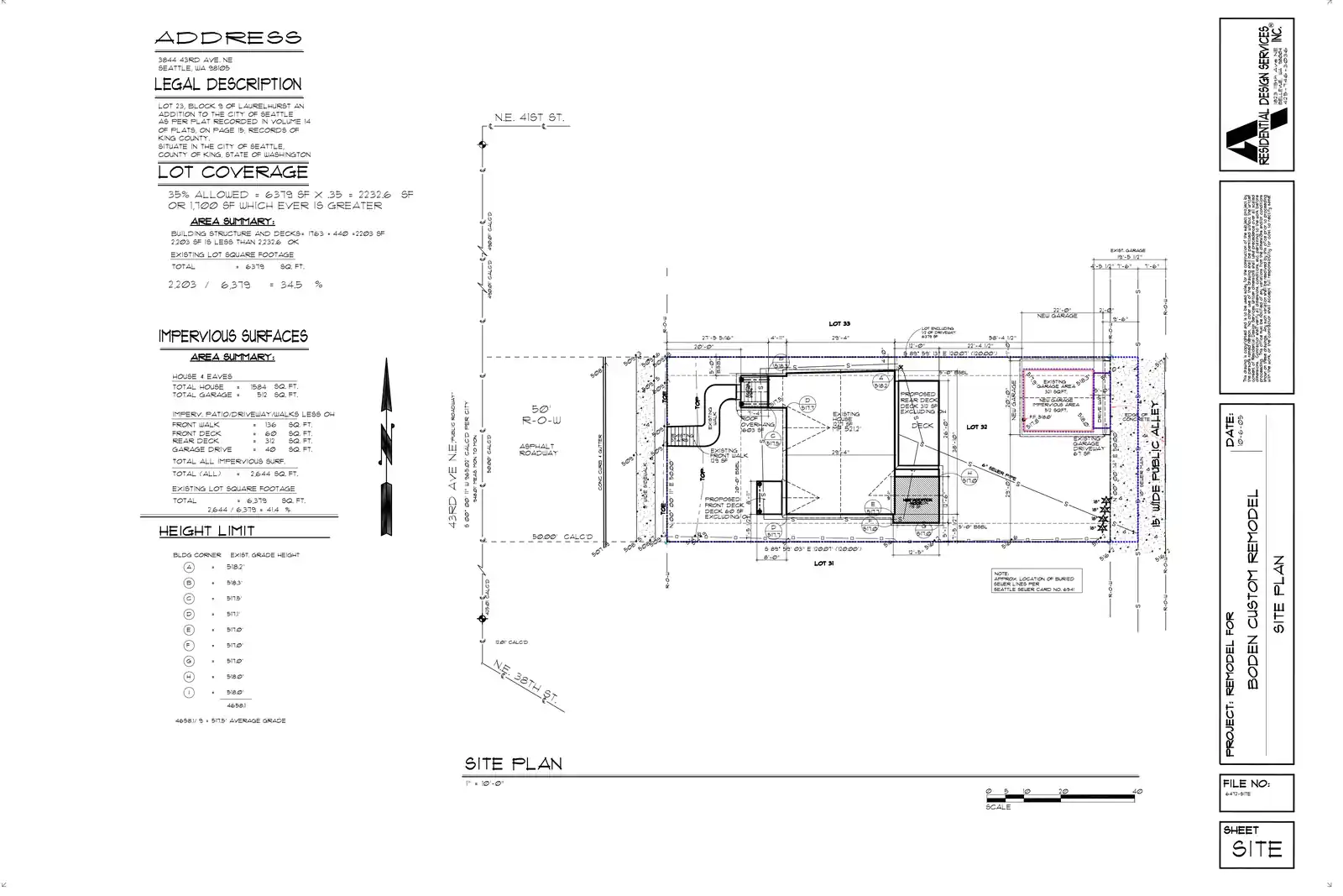 Site plan for 3844 B 43rd Ave NE