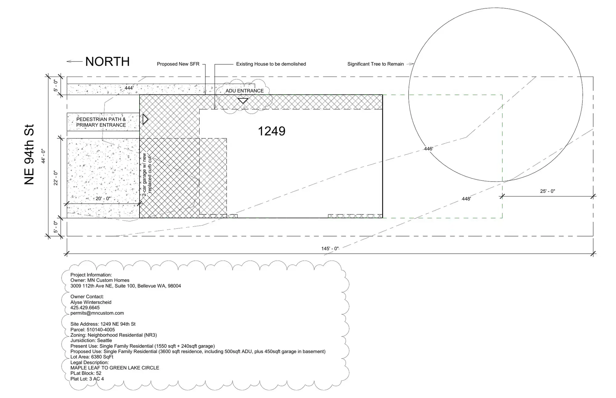 Site plan for 1249 NE 94th St