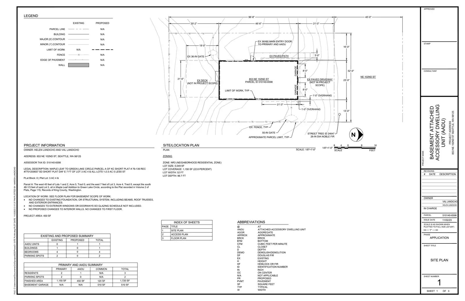 Site plan for 853 NE 102nd St