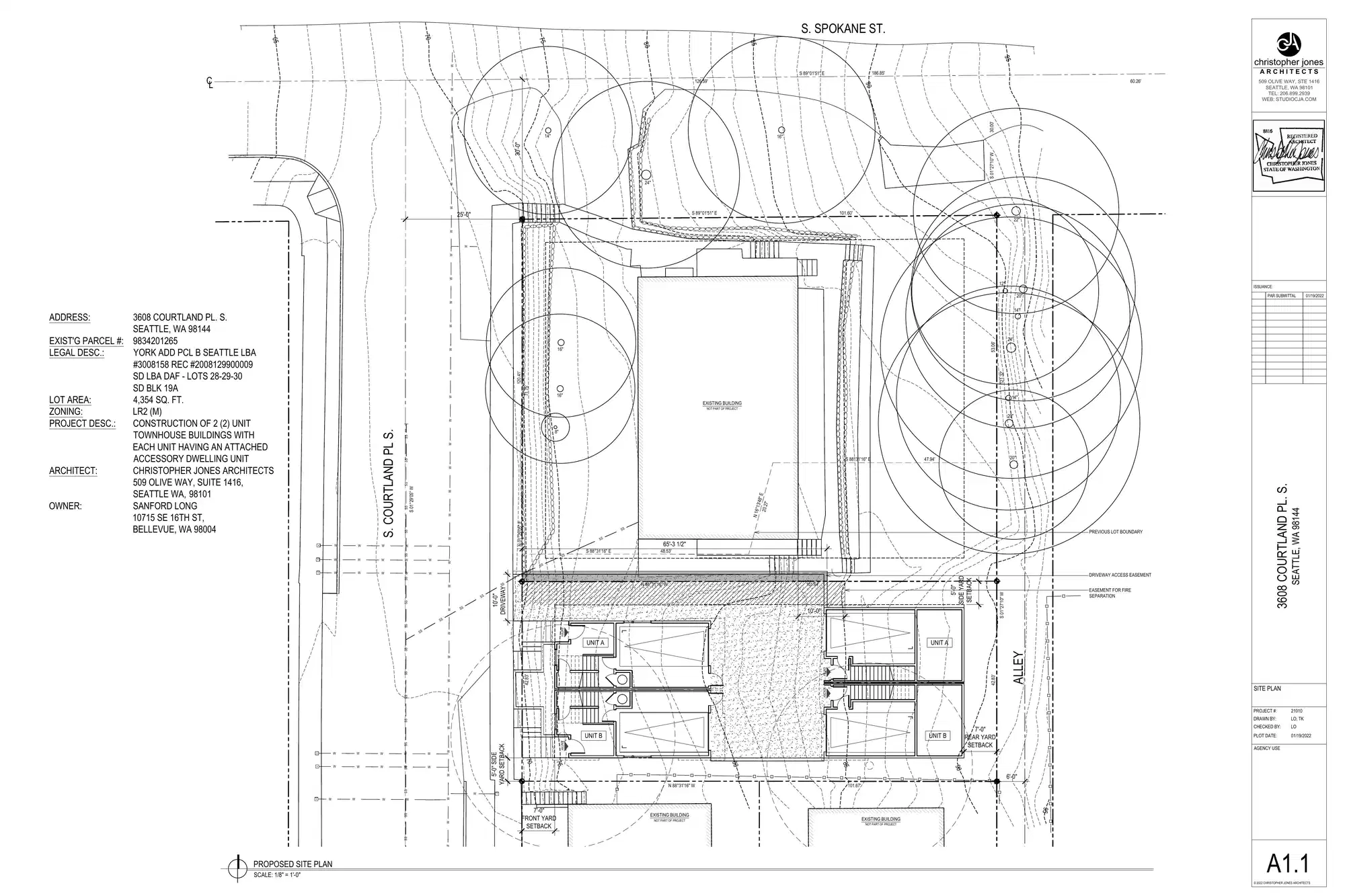 Site plan for 3608 Courtland Pl S
