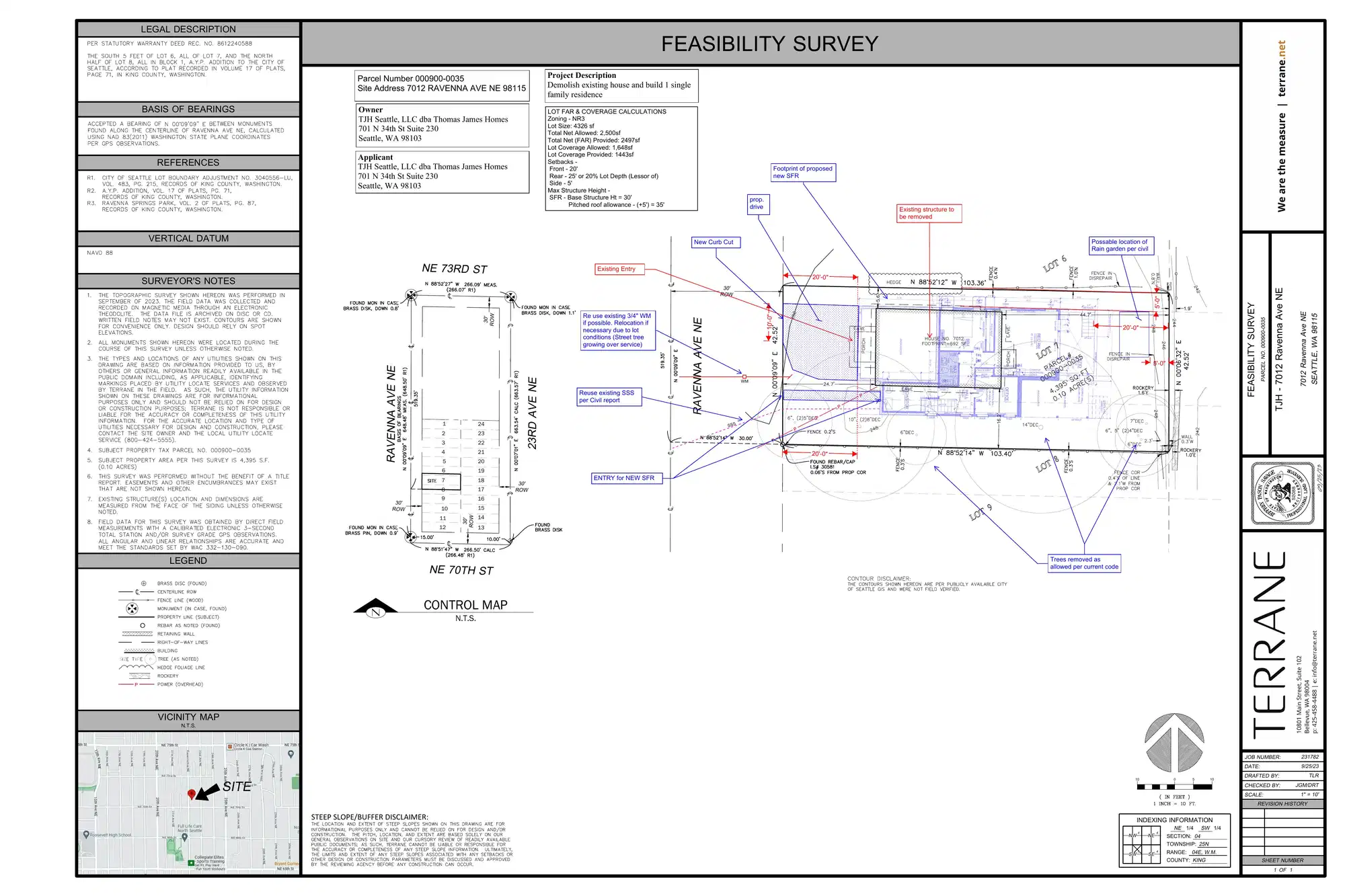 Site plan for 7012 Ravenna Ave NE