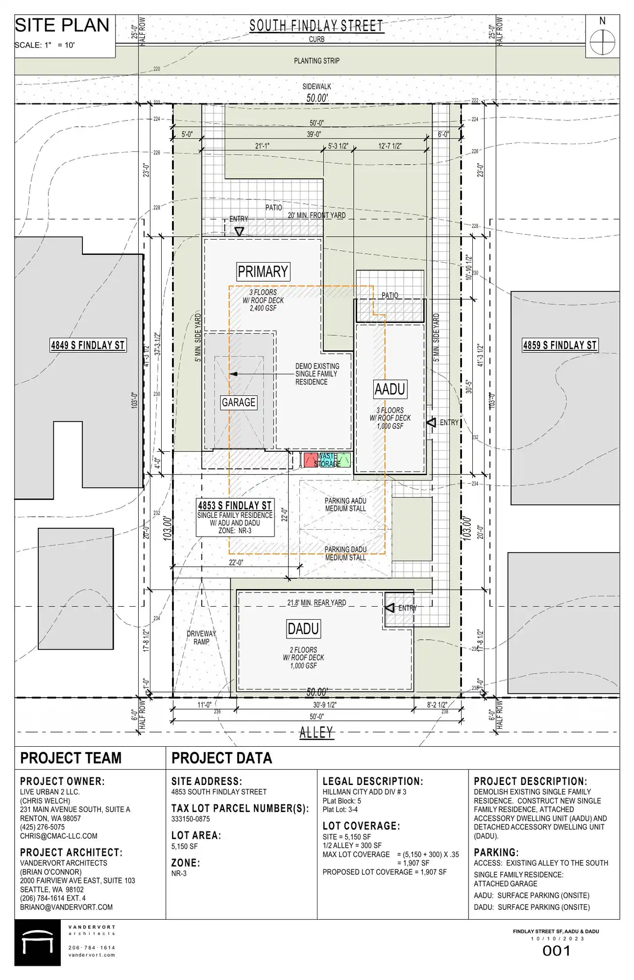 Site plan for 4853 S Findlay St