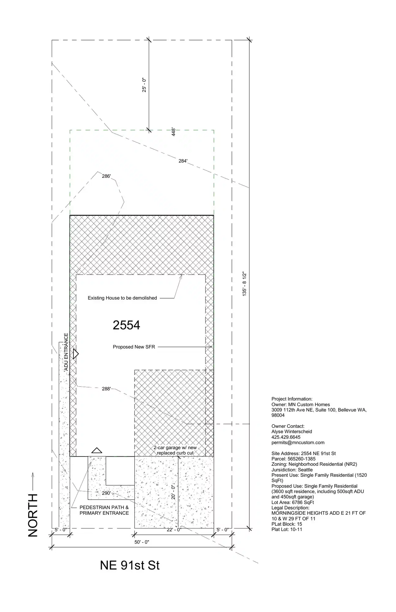 Site plan for 2554 NE 91st St