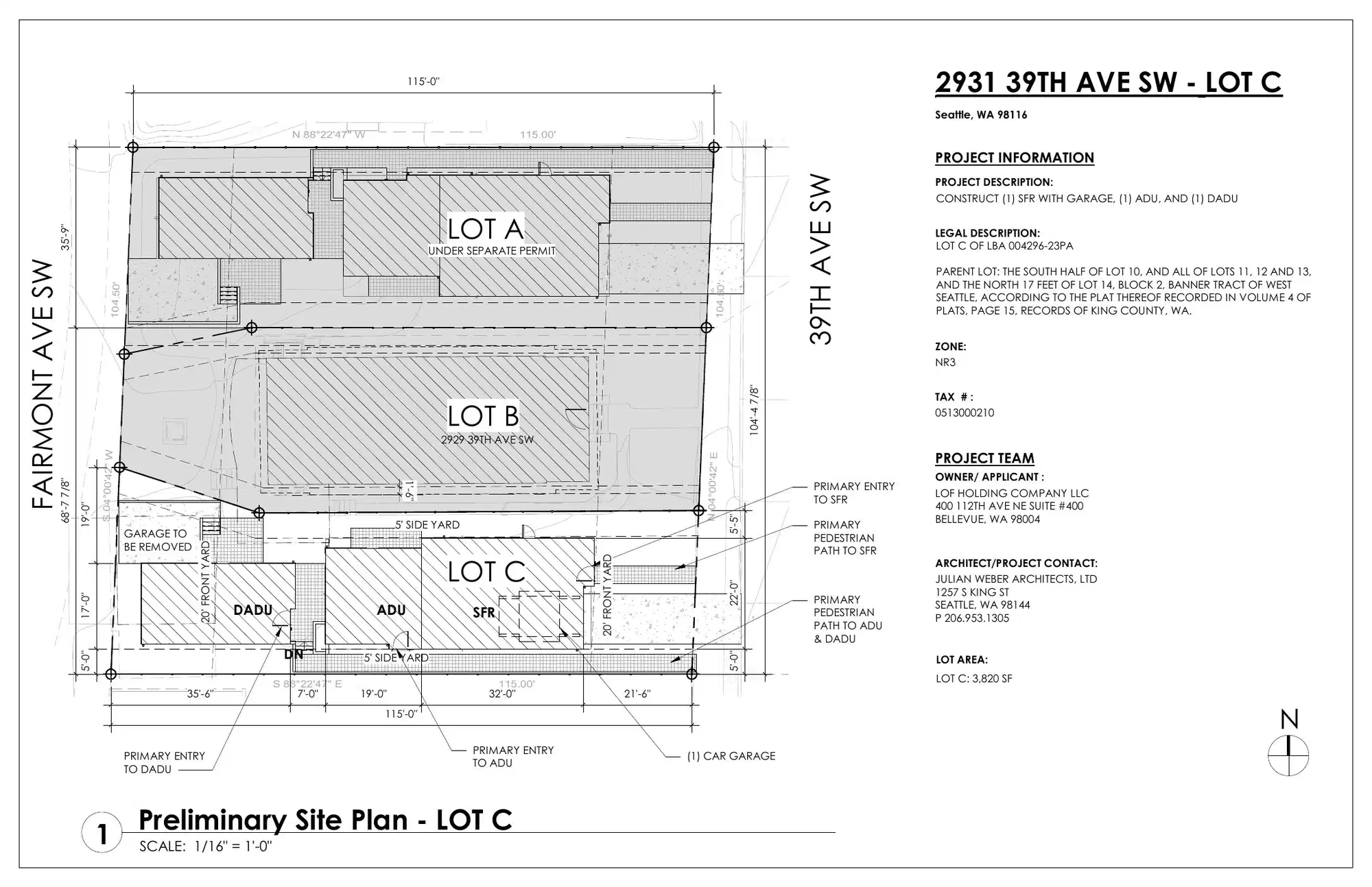 Site plan for 2931 39th Ave SW