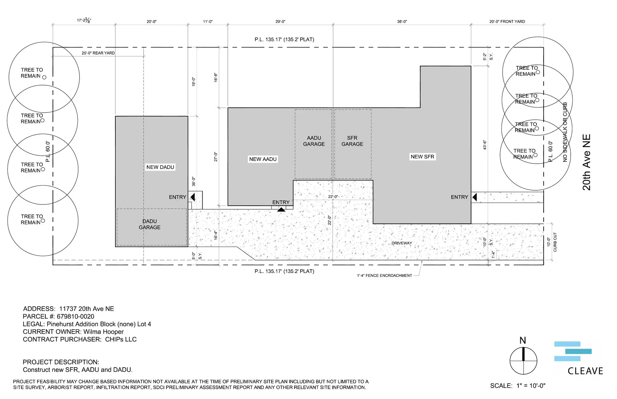 Site plan for 11739 20th Ave NE
