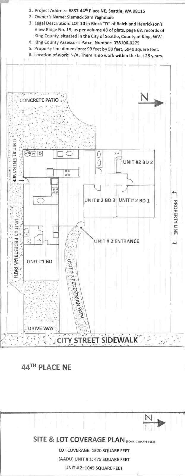 Site plan for 6837 B 44th Pl NE